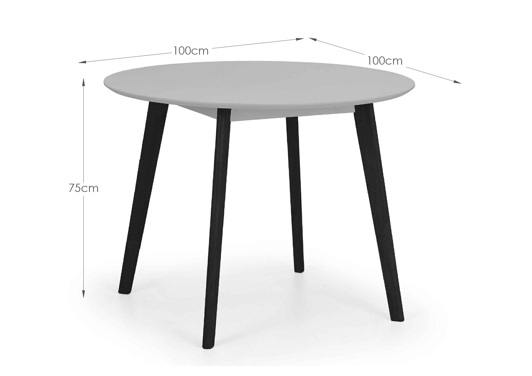 Julian Bowen Dining Table Casa Round Dining Table - Grey/Black Bed Kings