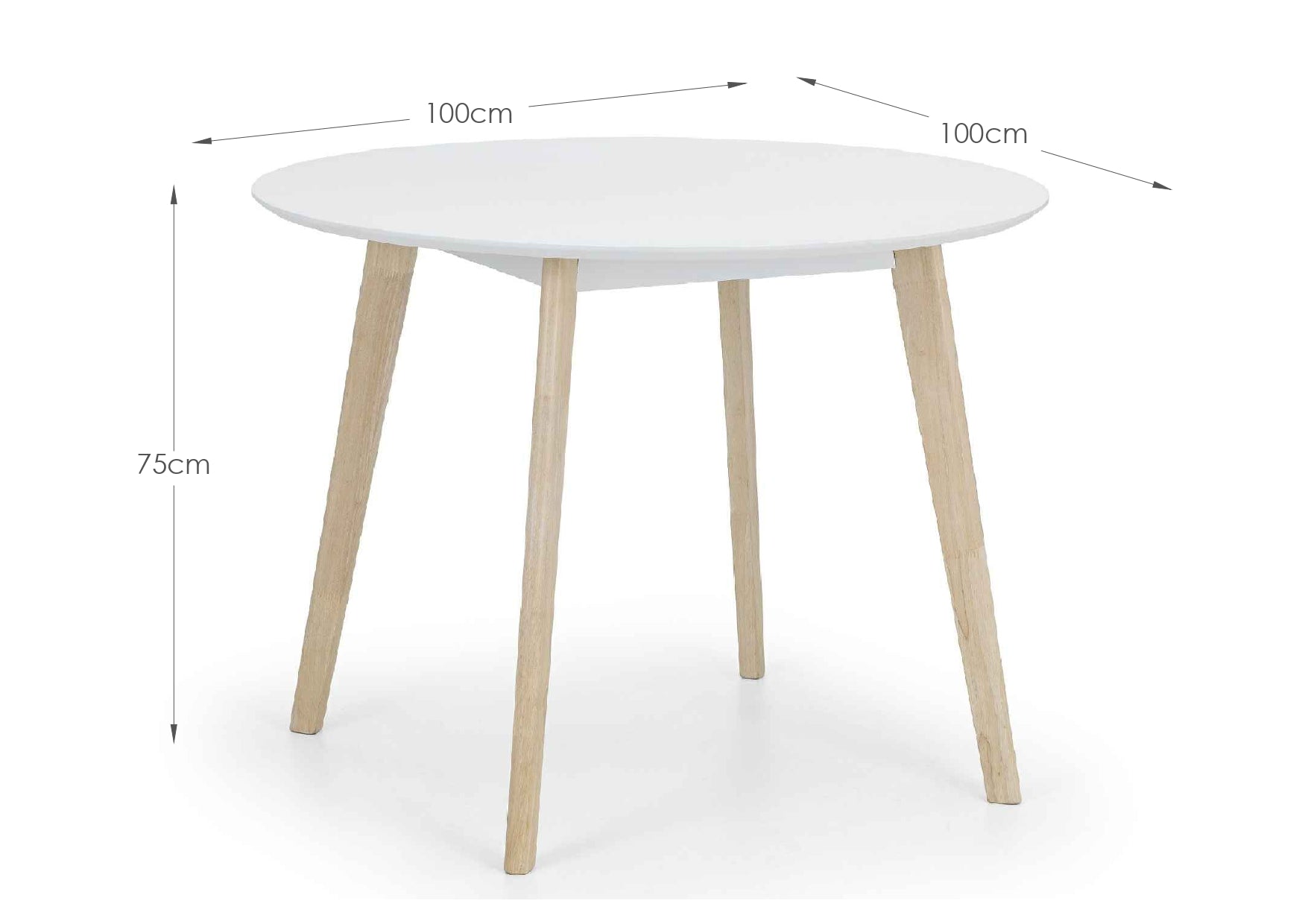 Julian Bowen Dining Table Casa Round Dining Table White/Oak Bed Kings