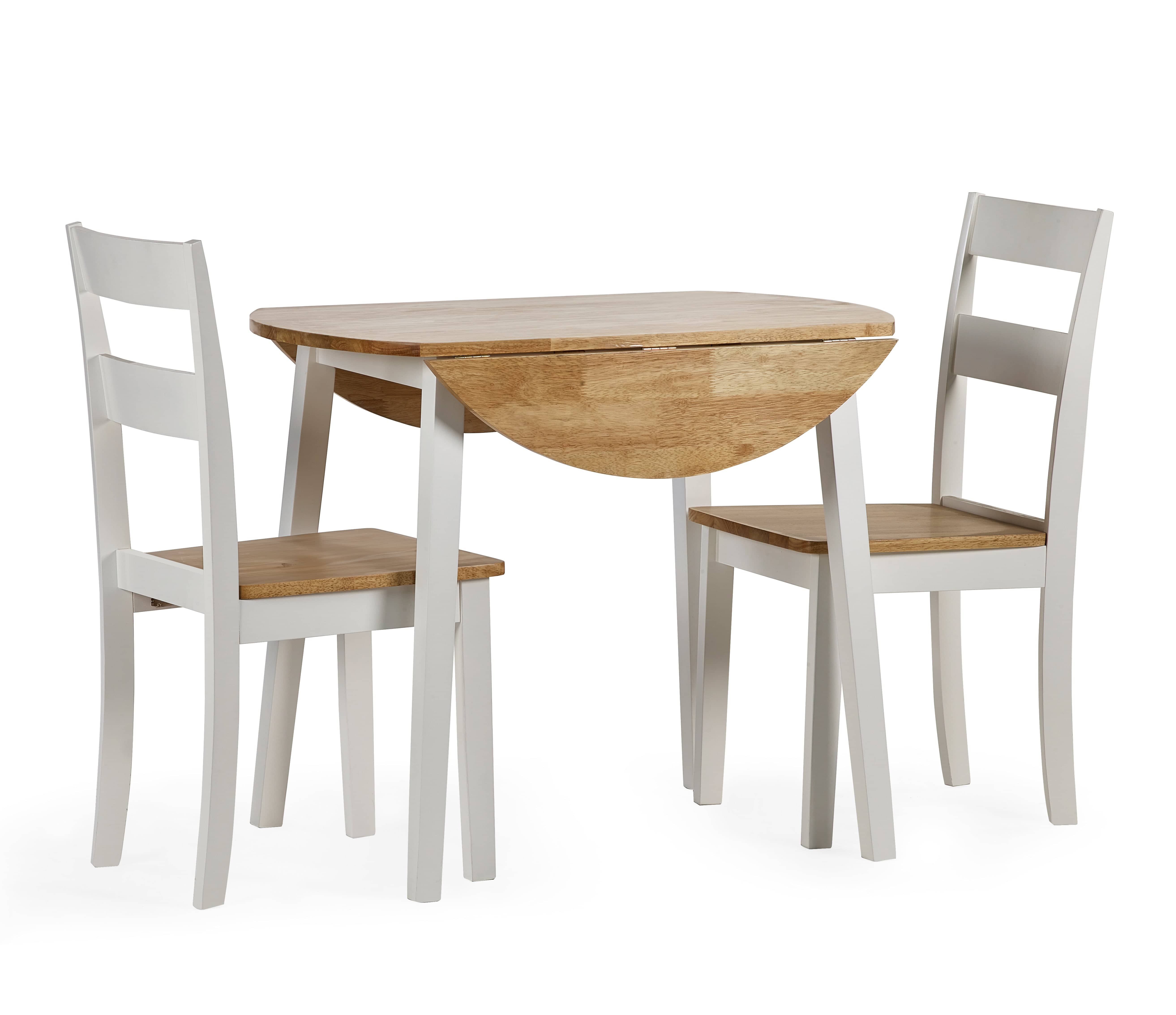 Julian Bowen Dining Table Linwood Round Drop Leaf Table - Natural Top Bed Kings