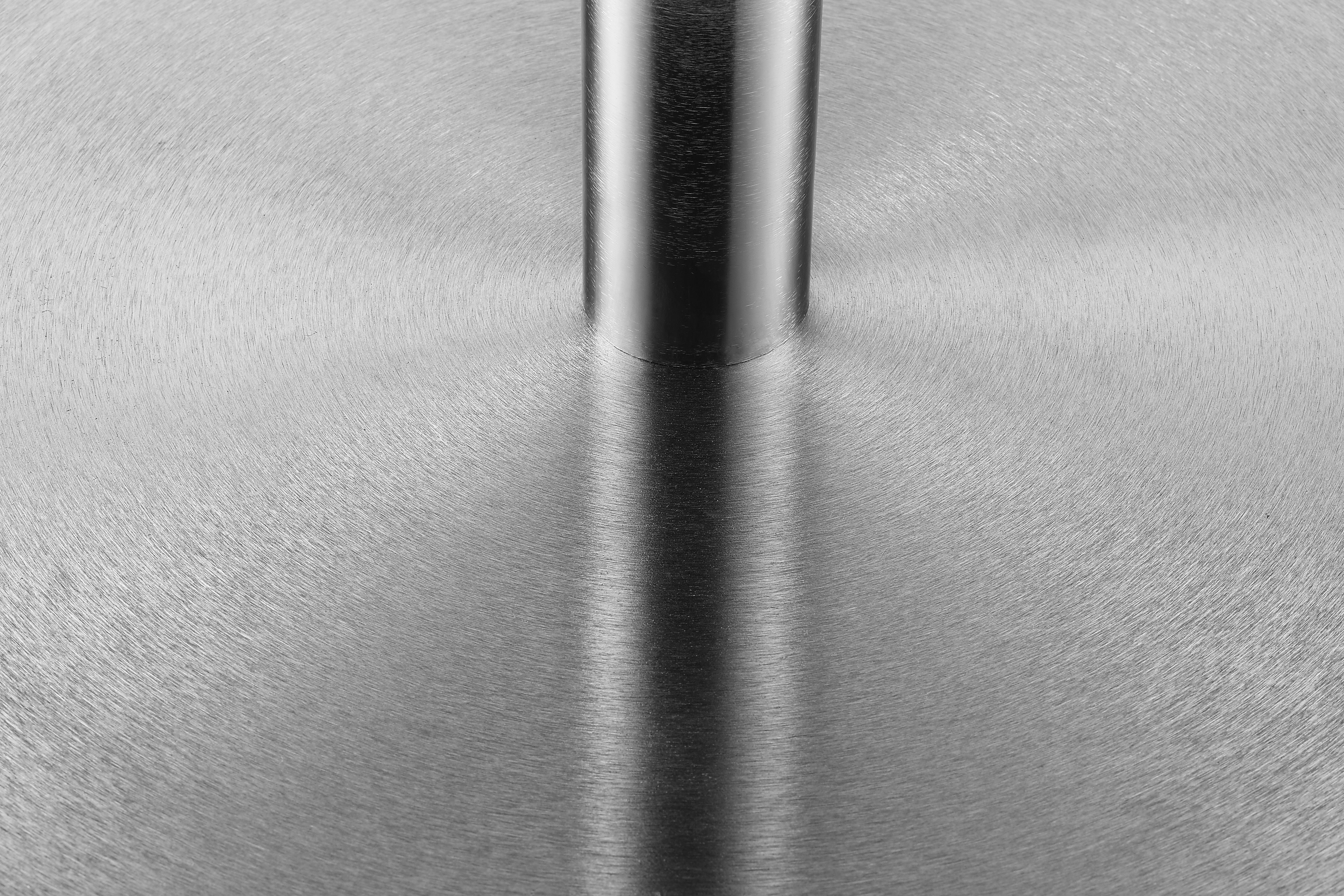 Julian Bowen Dining Table Milan Round Glass Brushed Steel Pedestal Table Bed Kings