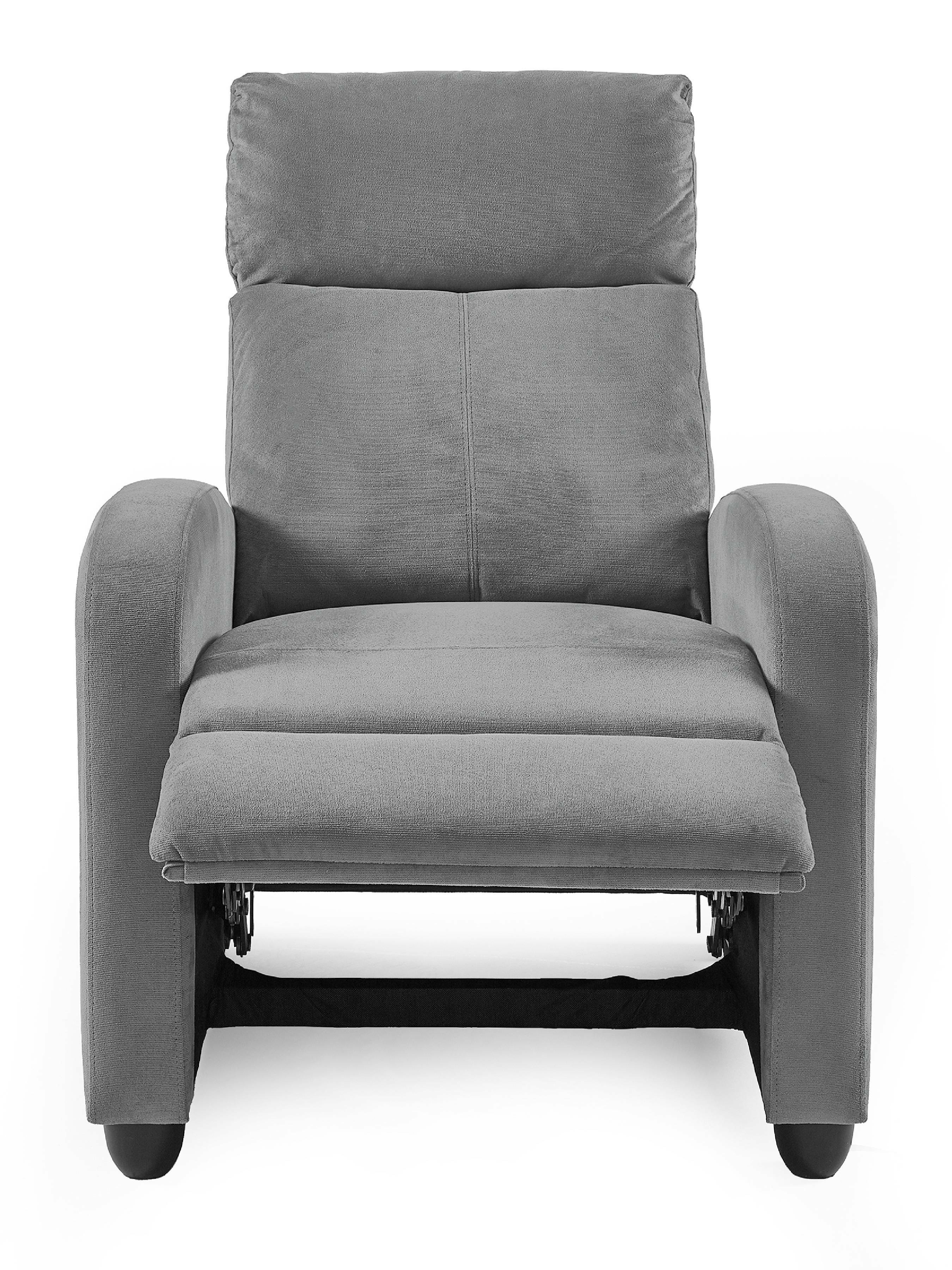Vivo Grey Chenille Reclining Arm Chair