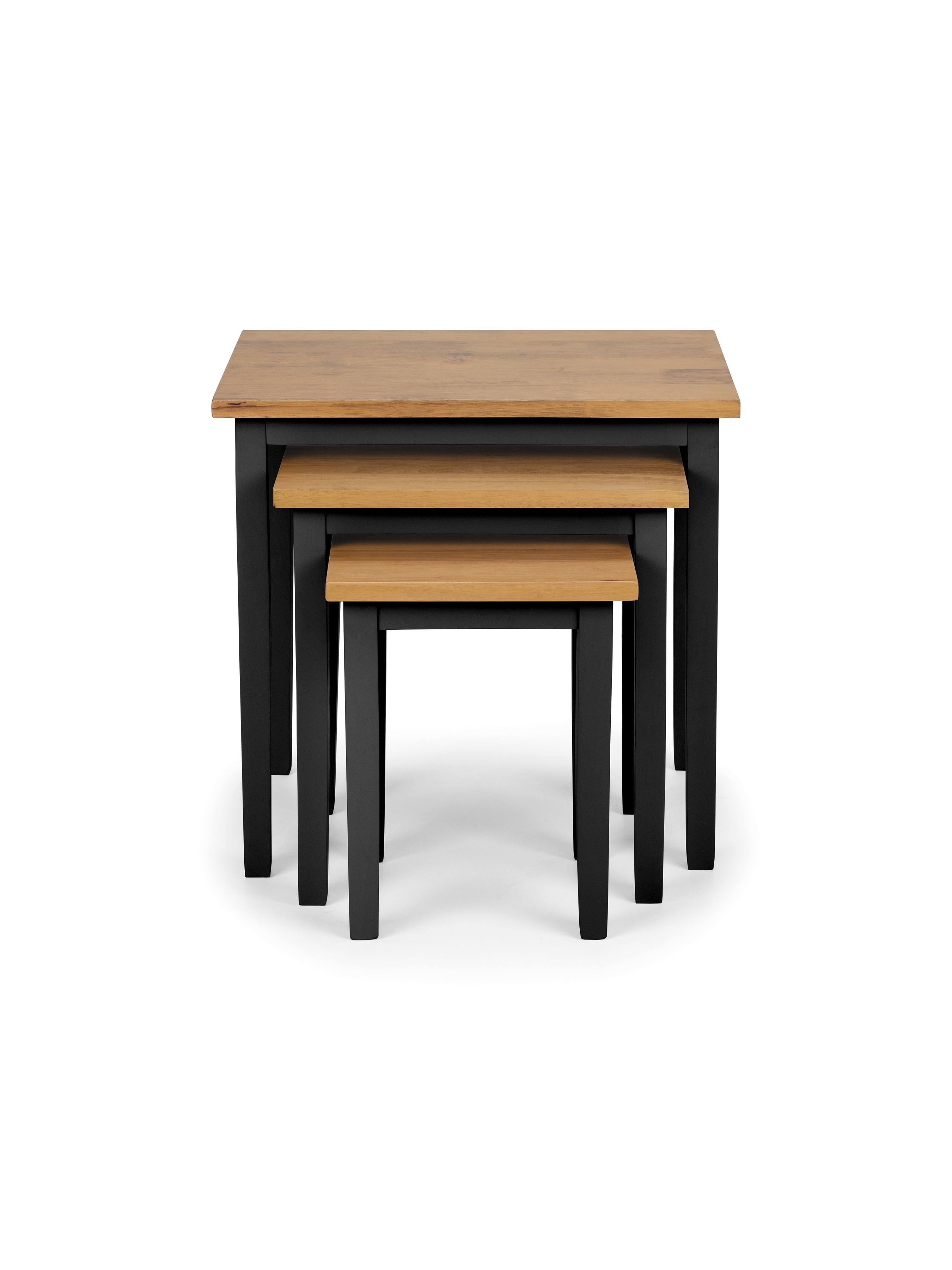 Cleo 2 Tone Black and Oak Nest of Tables
