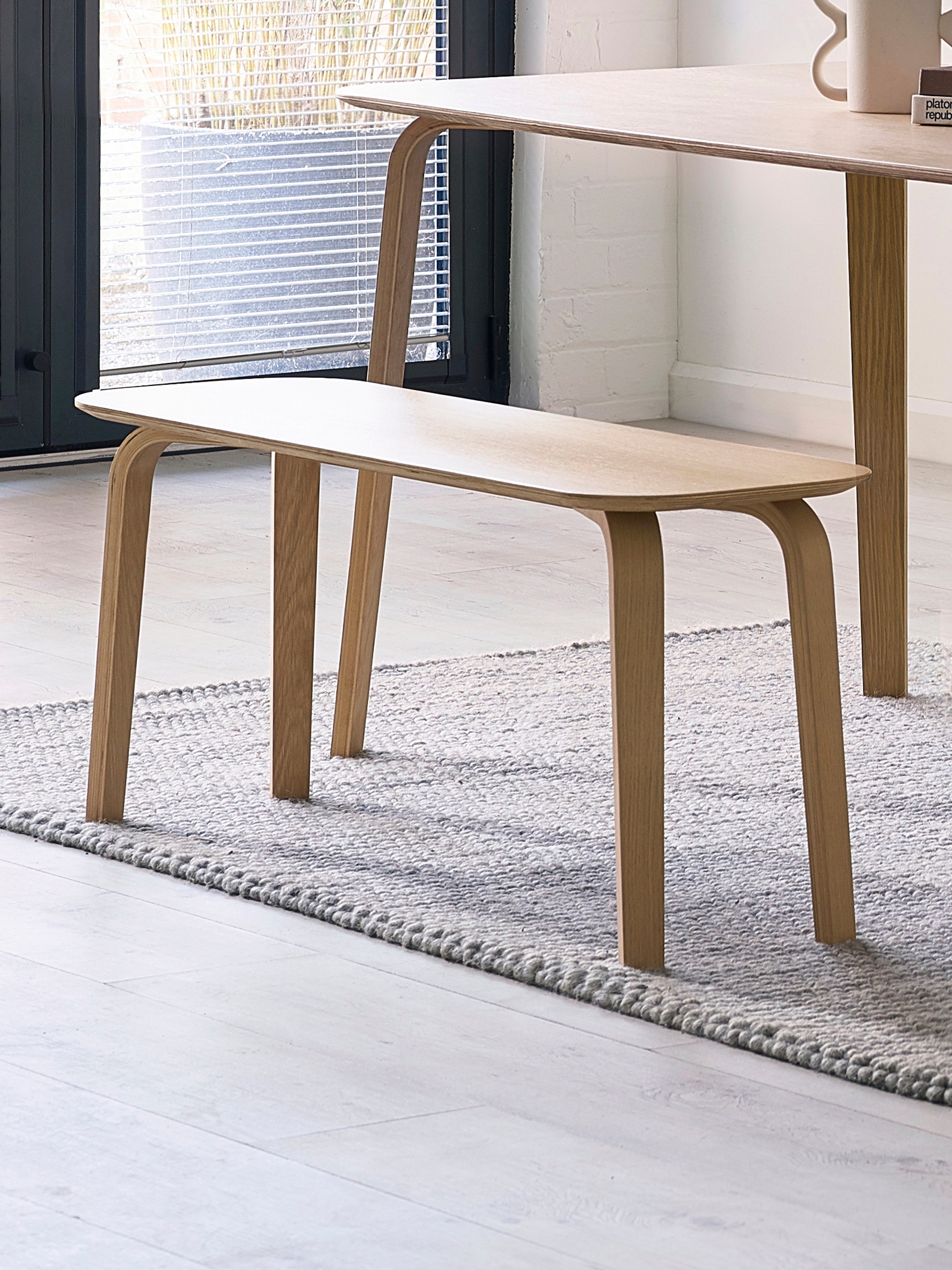 Kaito Oak Curved Leg Bench