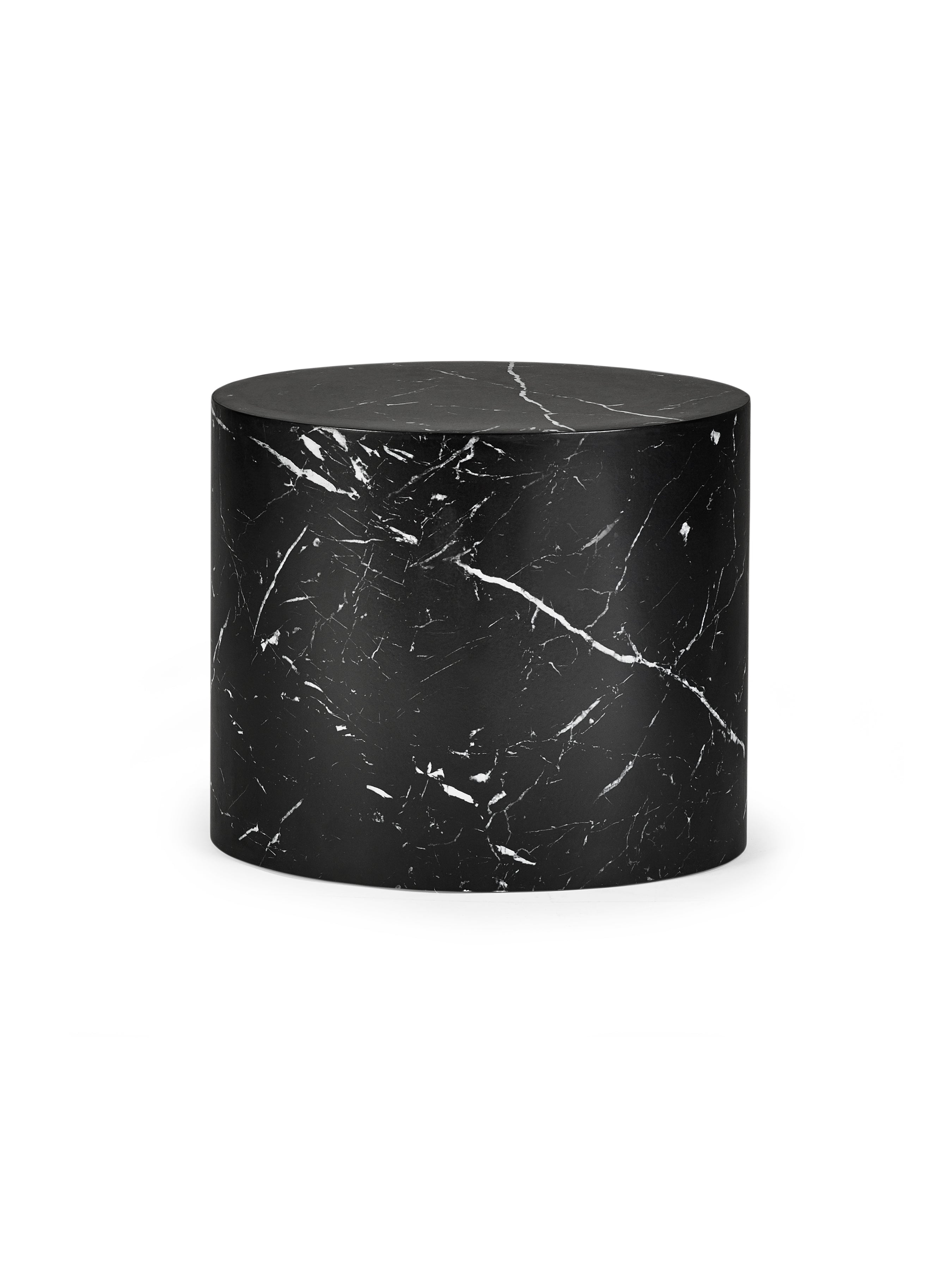 Toba Nest of 2 Black Marble Effect Tables