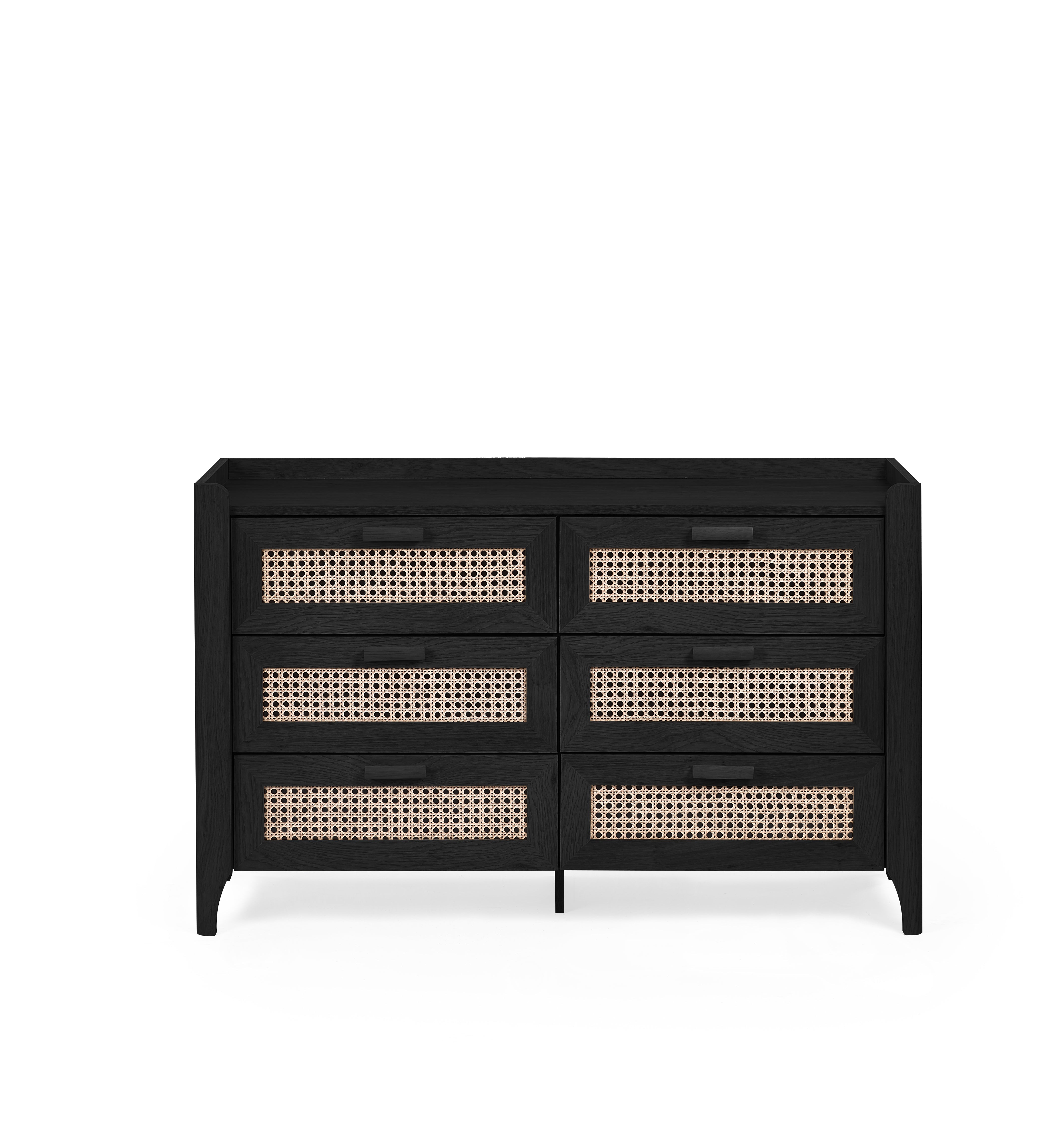 Sydney 6 Drawer Wide Chest - Black Ash