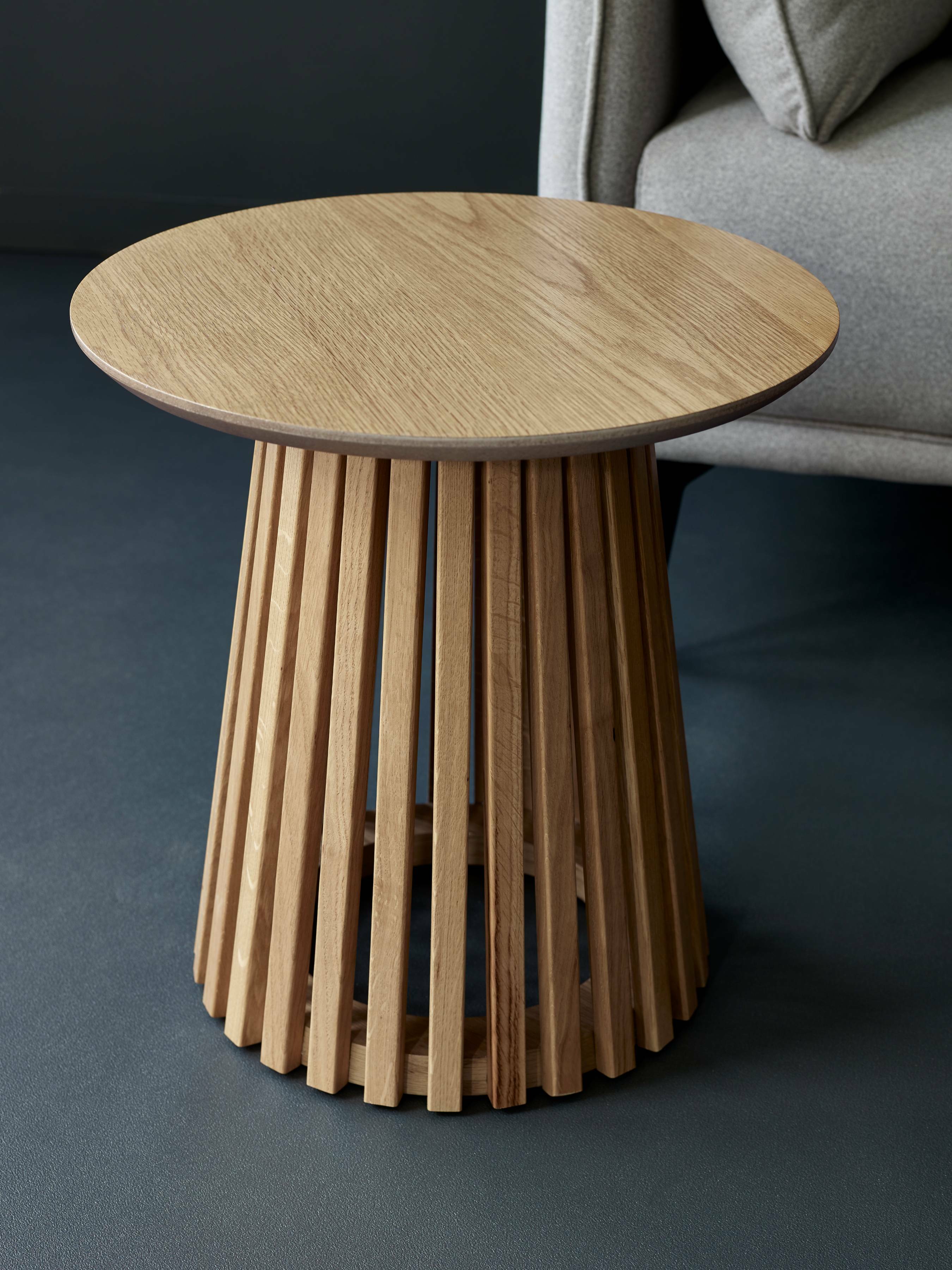 Ollie Natural Oak 45cm Round Lamp Table