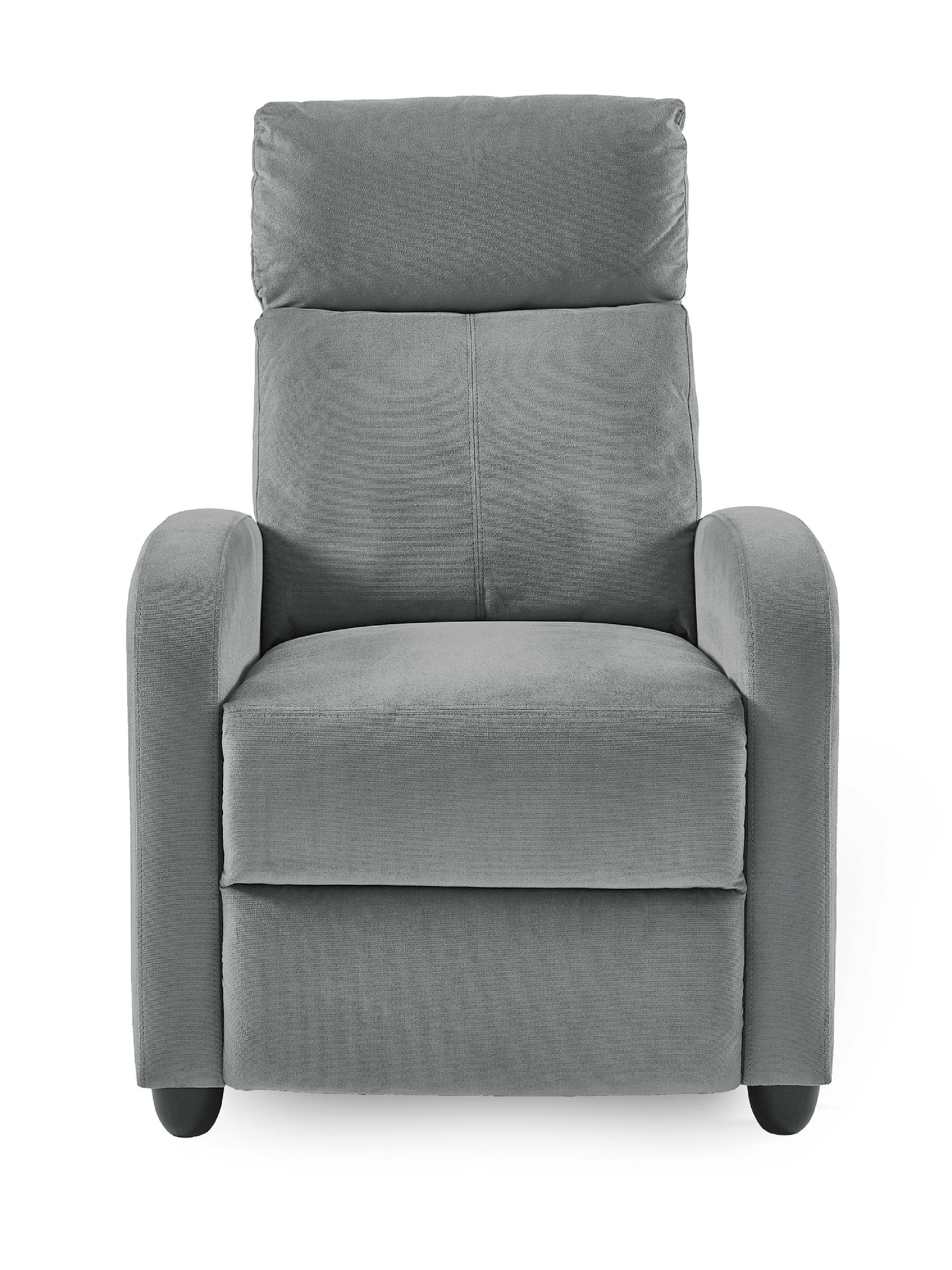 Vivo Grey Chenille Reclining Arm Chair