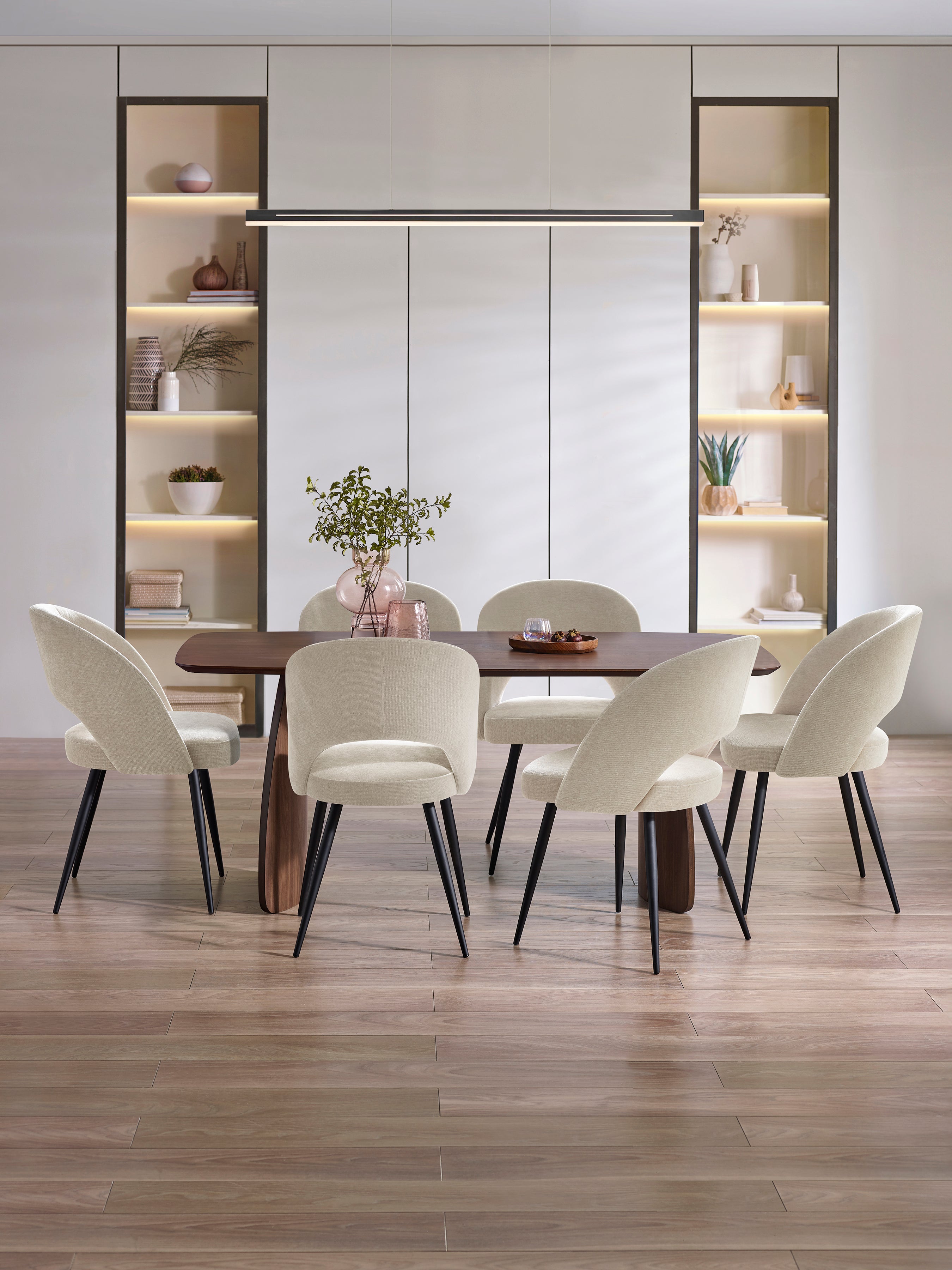 Artemis Curved Leg Walnut Dining Table