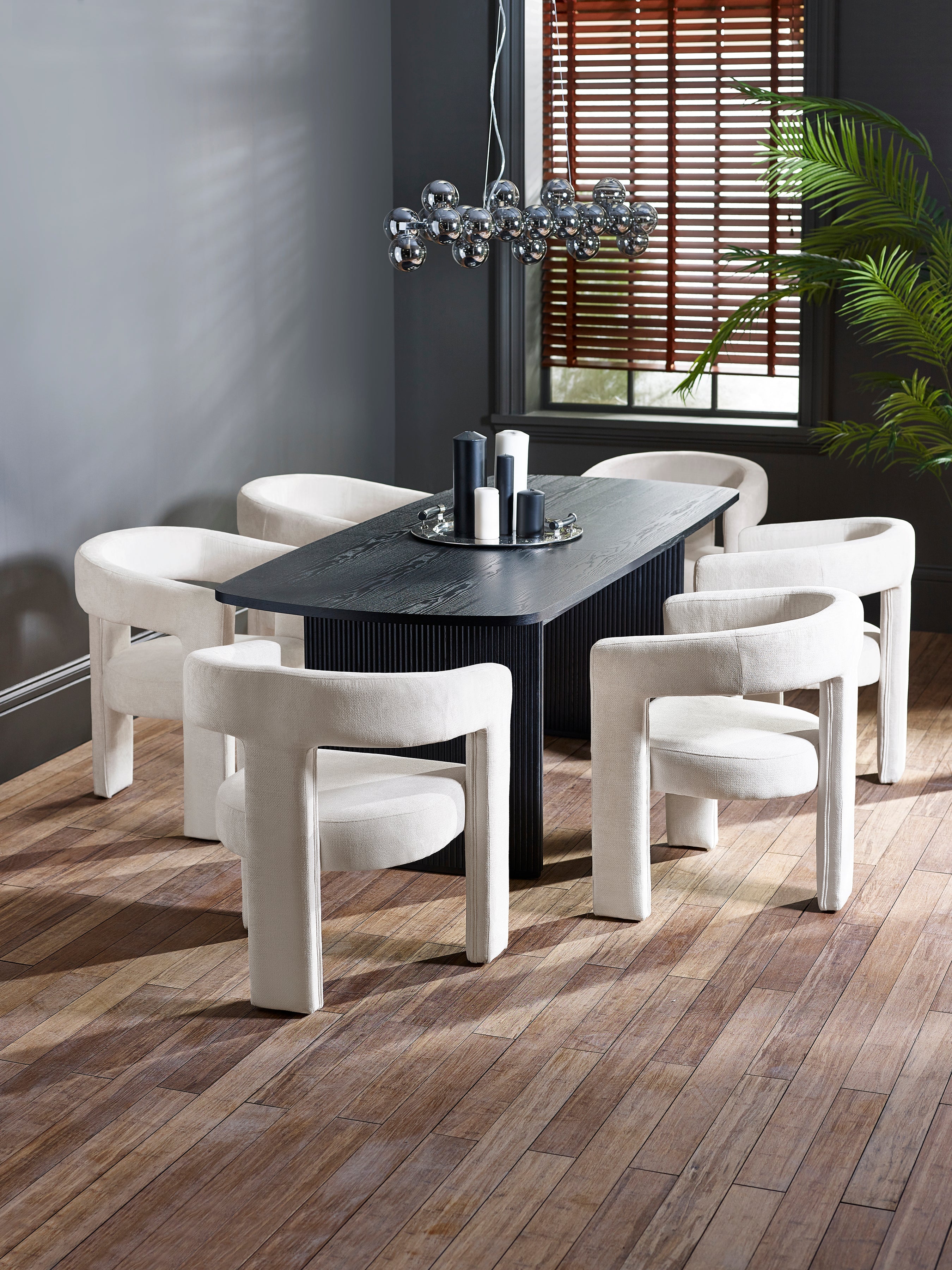 Elara Cream Chenille Upholstered Chair