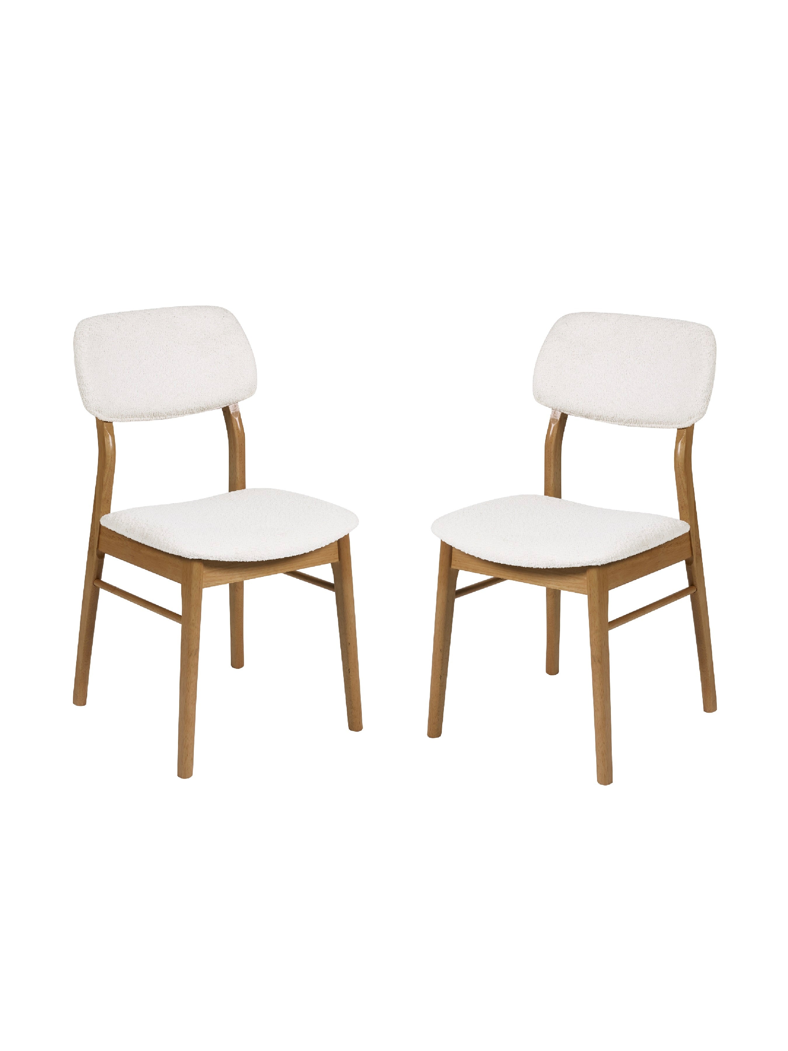 Theia White Boucle Upholstered Dining Chairs (Set of 2)