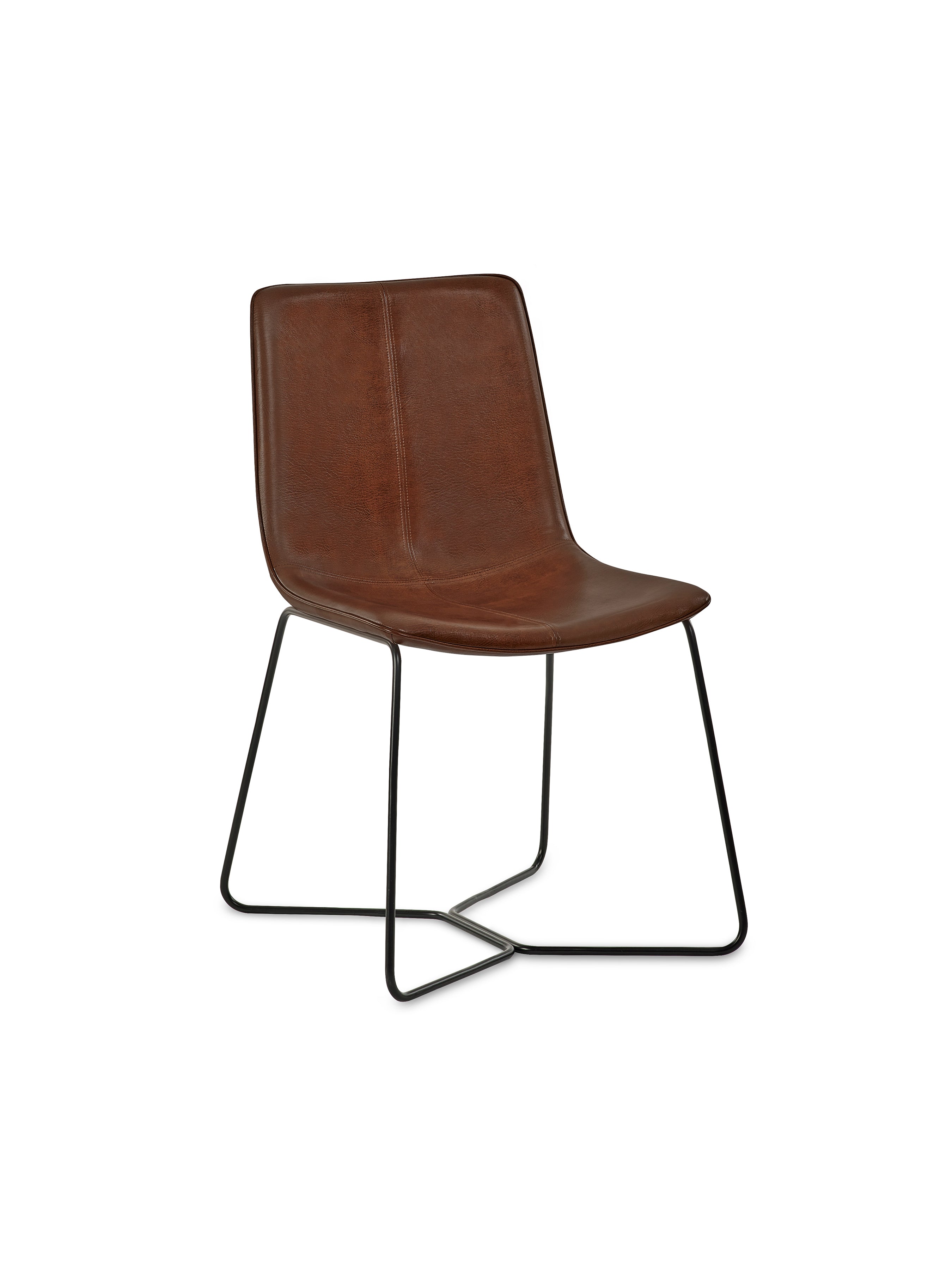 Joren Tan Brown PU Leather Dining Chairs (Set of 2)