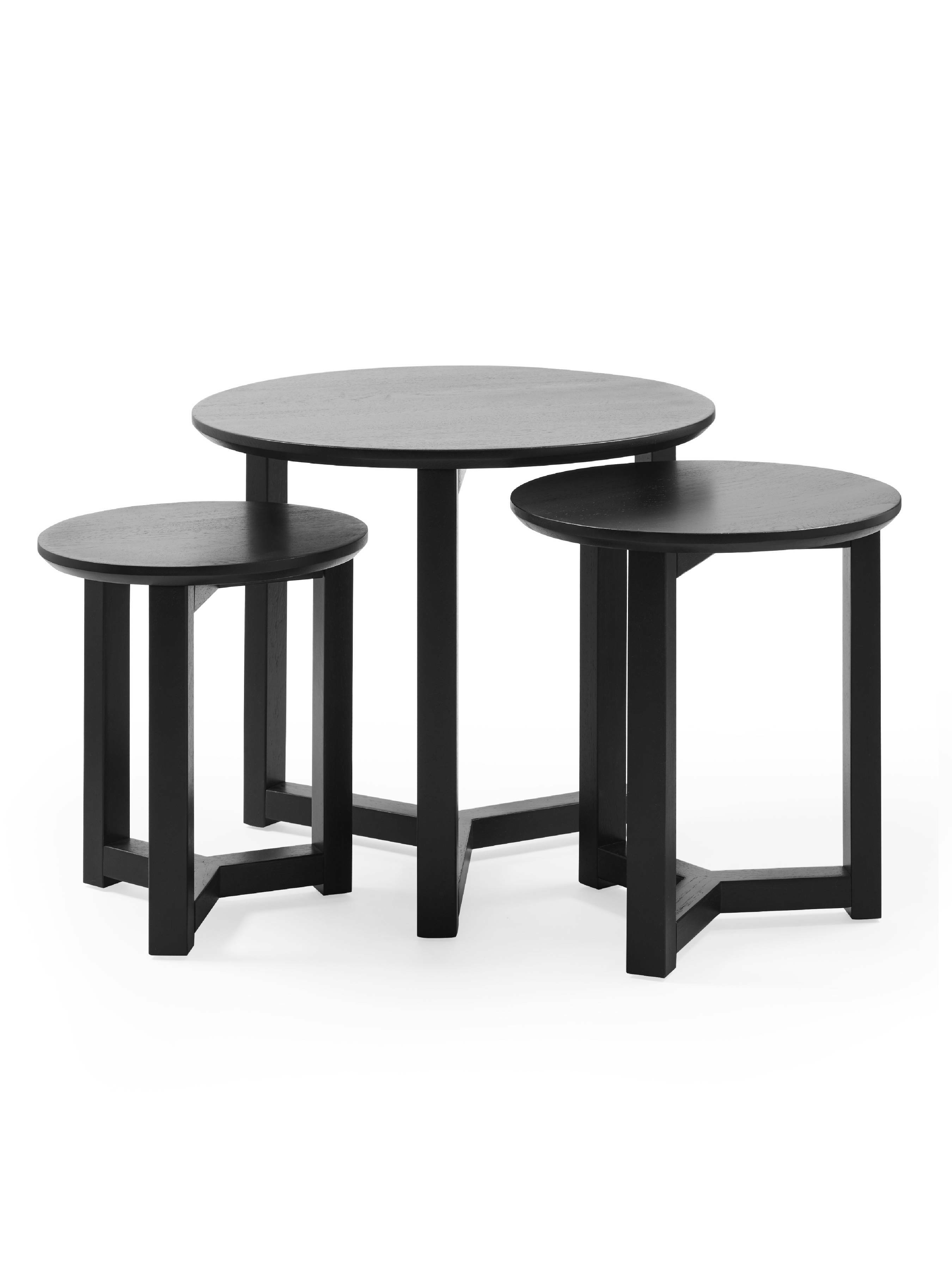 Nidri Black Nest Of 3 Tables