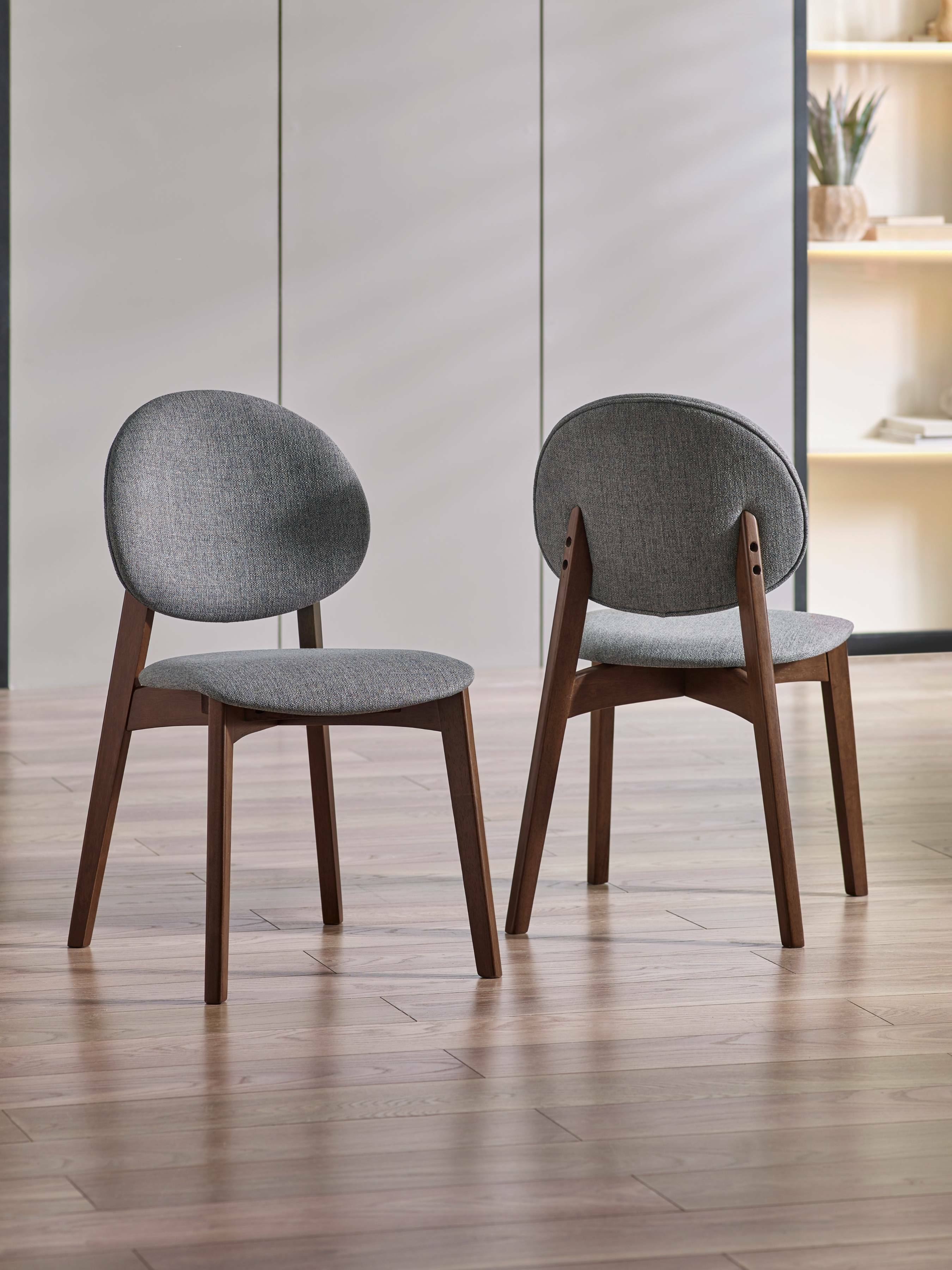 Artemis Walnut and Grey Dining Chairs (Set of 2)