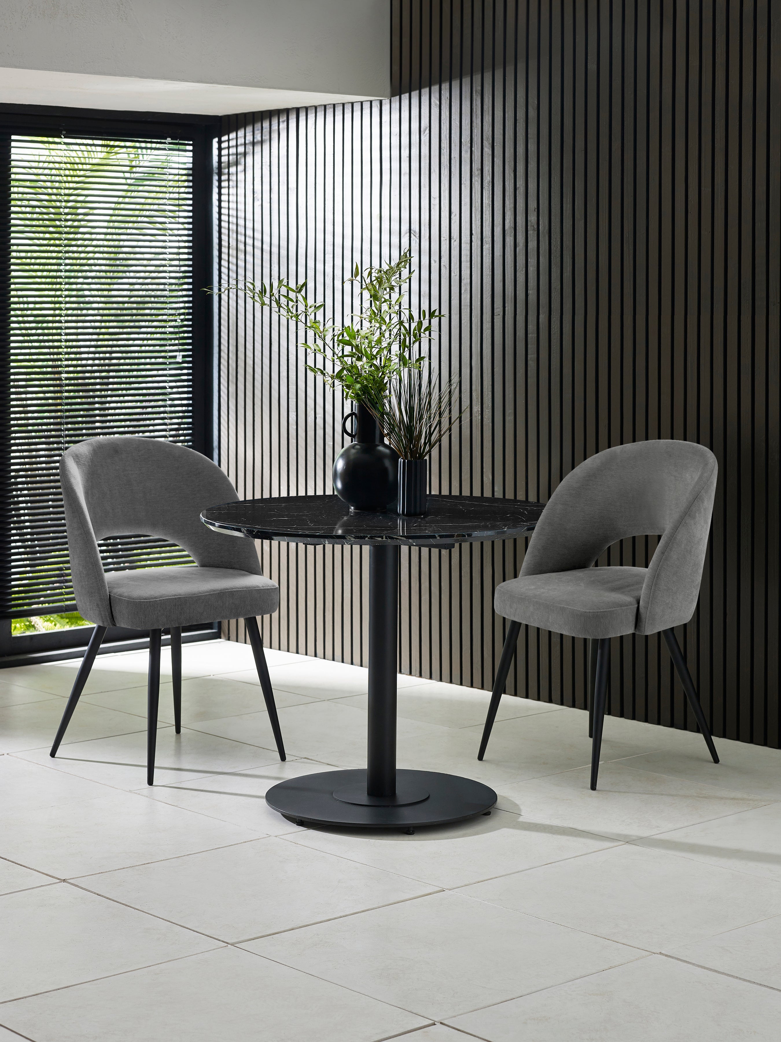 Luca 80cm Round Dining Table Black