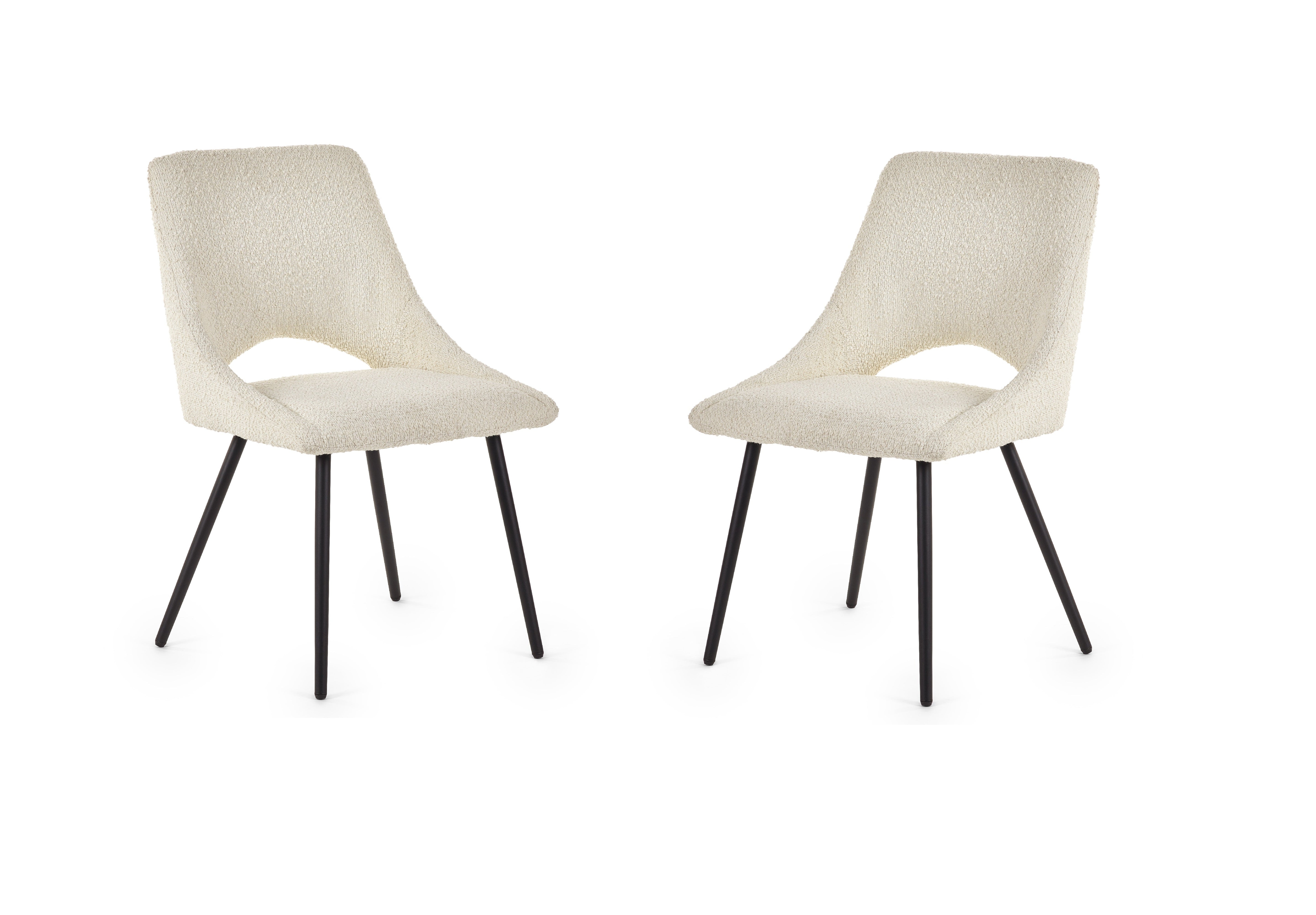 Iris Boucle Dining Chairs - Ivory (Set of 2)
