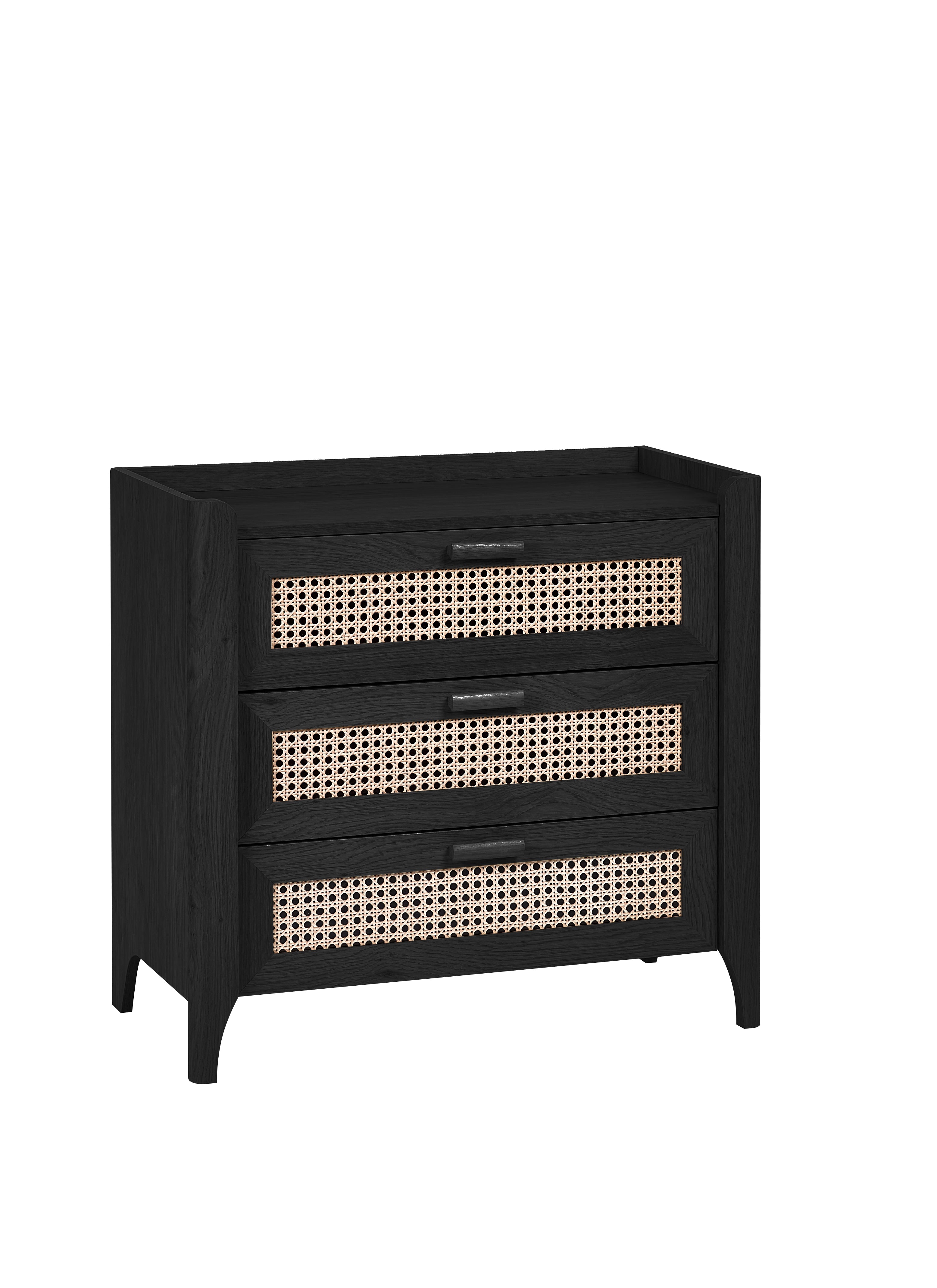 Sydney 3 Drawer Chest - Black Ash