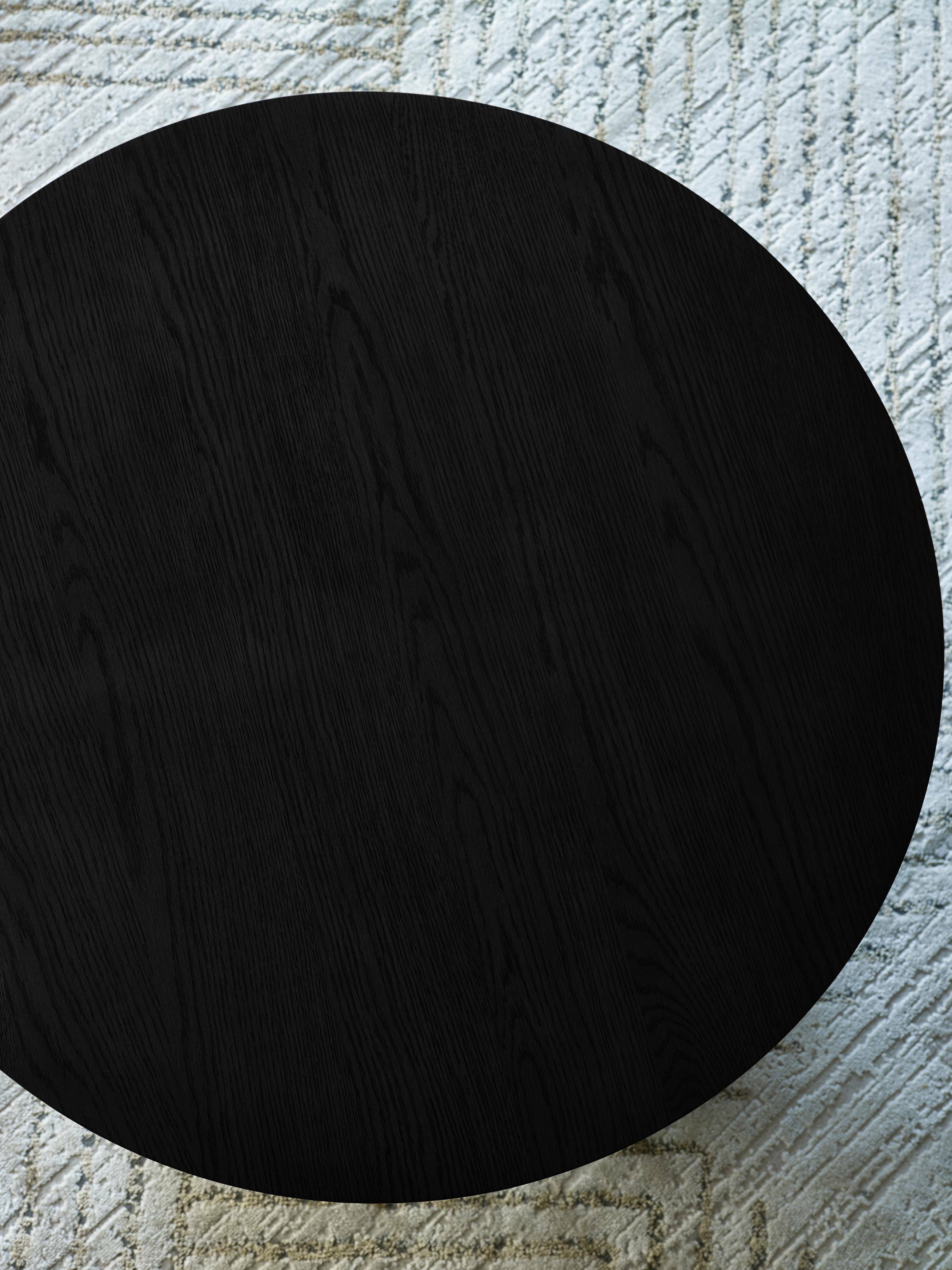 Ollie Black 80cm Round Coffee Table