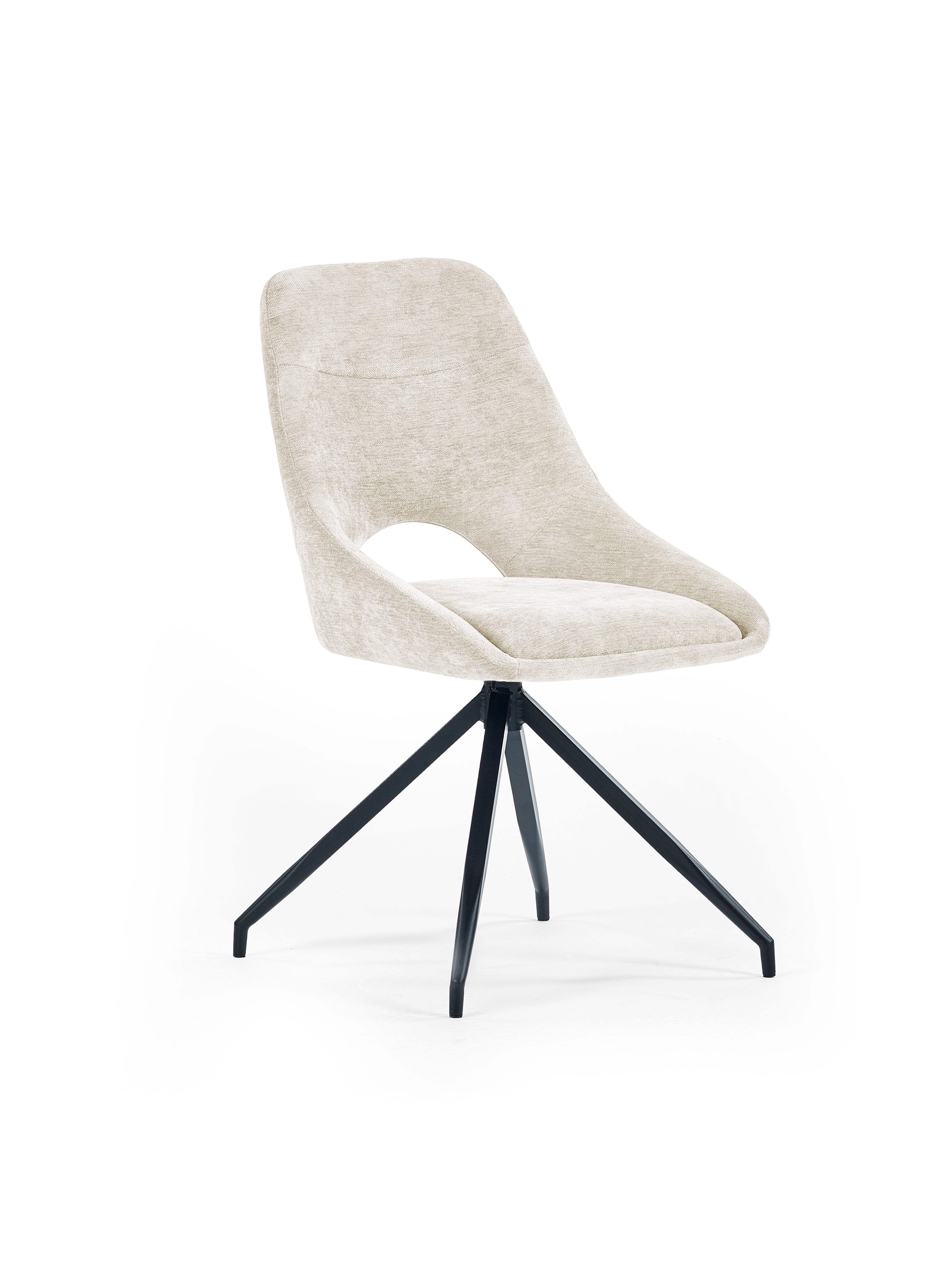 Jonah Cream Chenille Upholstered Dining Chairs (Set of 2)