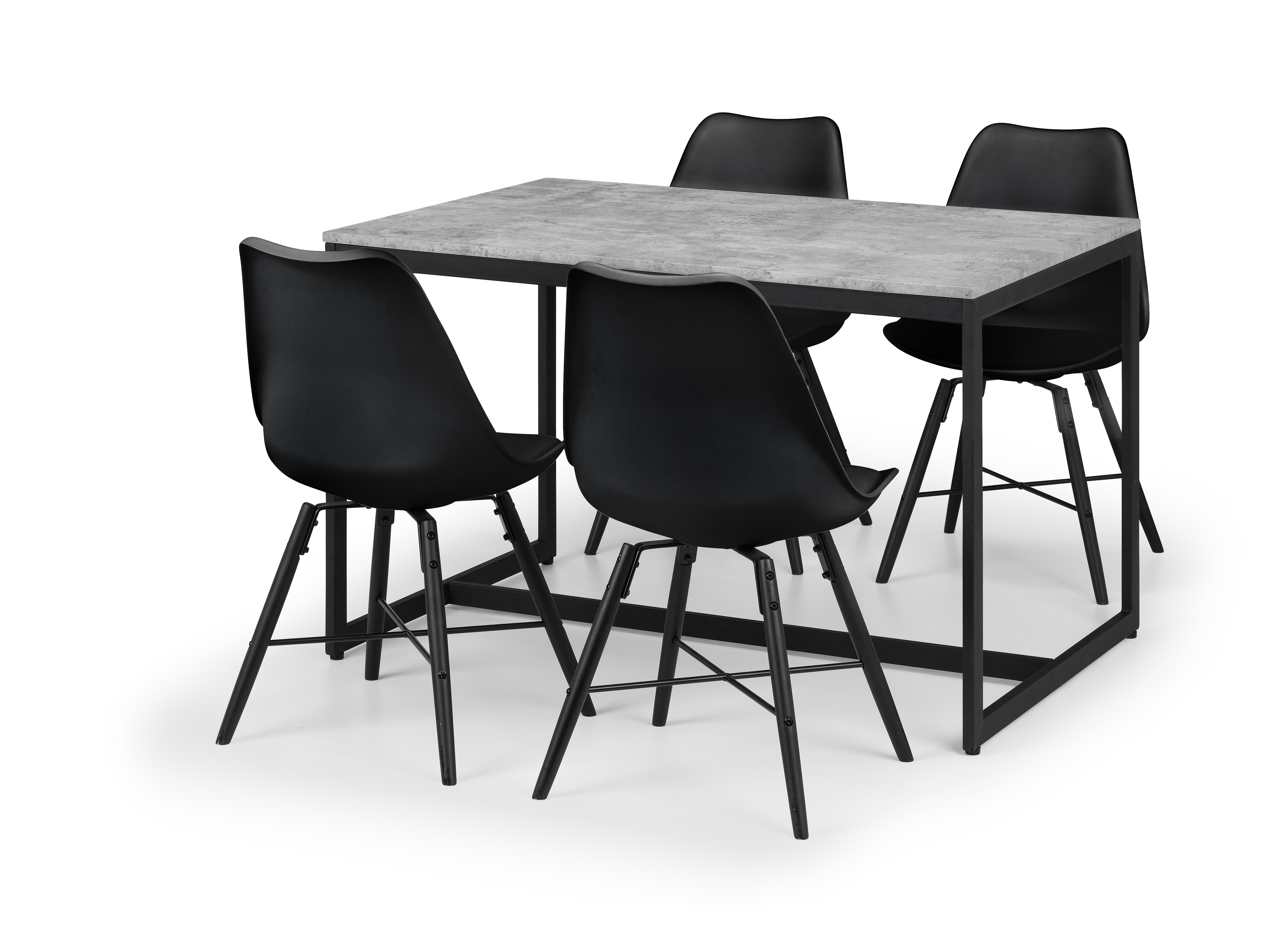 Kari Dining Chairs - Black Seat & Black Legs (Set Of 2)