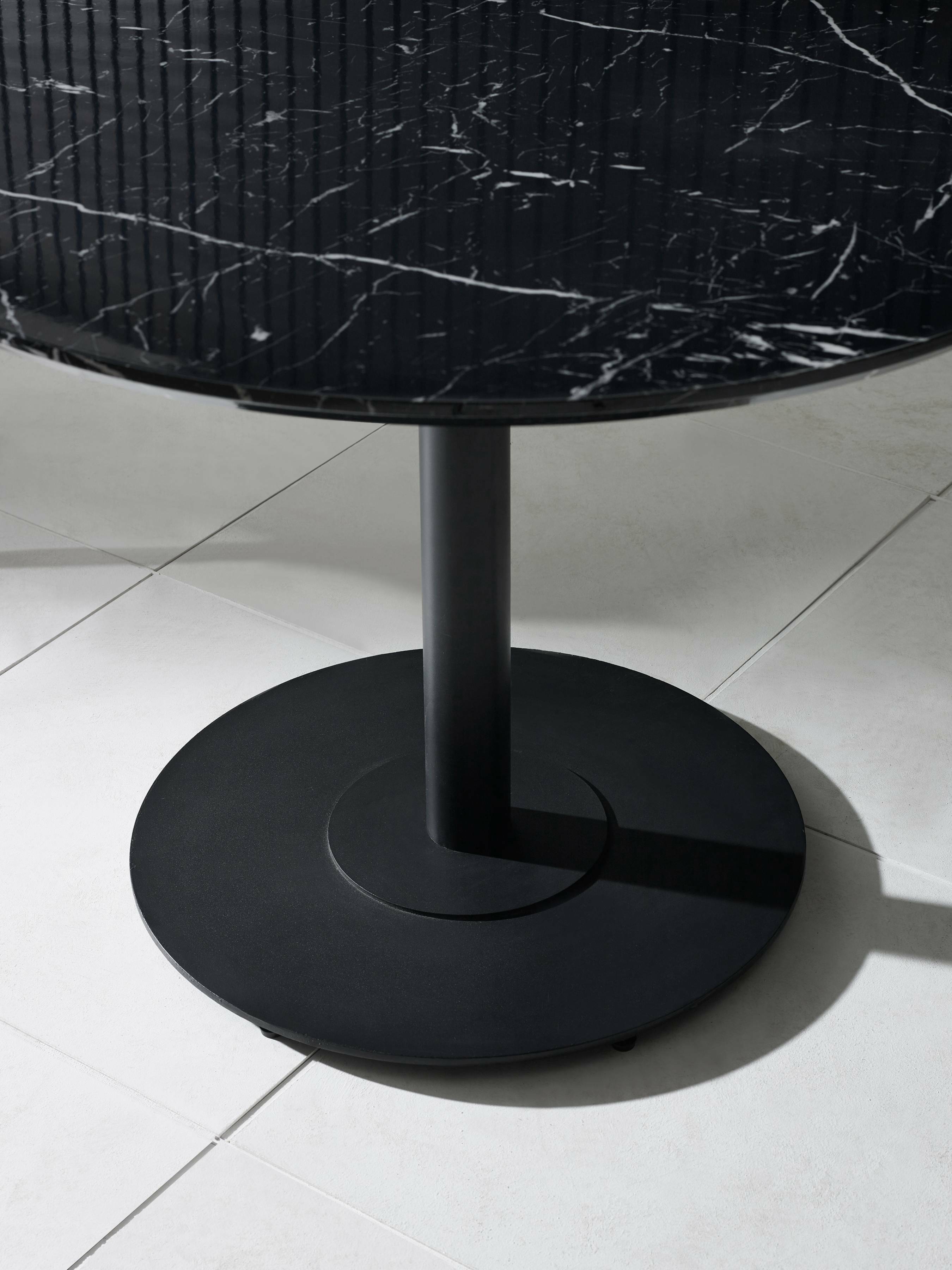 Luca 80cm Round Dining Table Black
