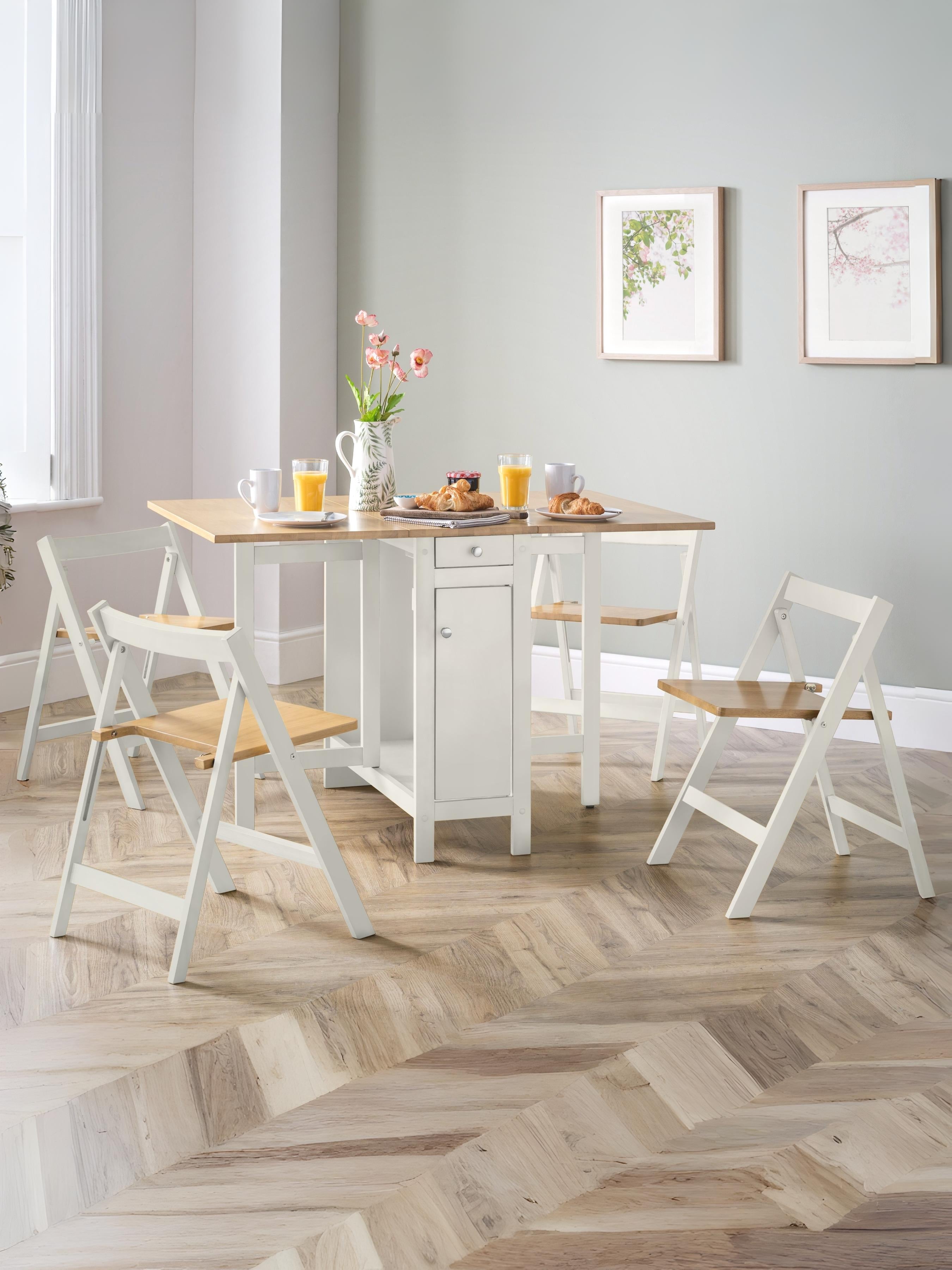 Savoy Dining Set - White/Natural