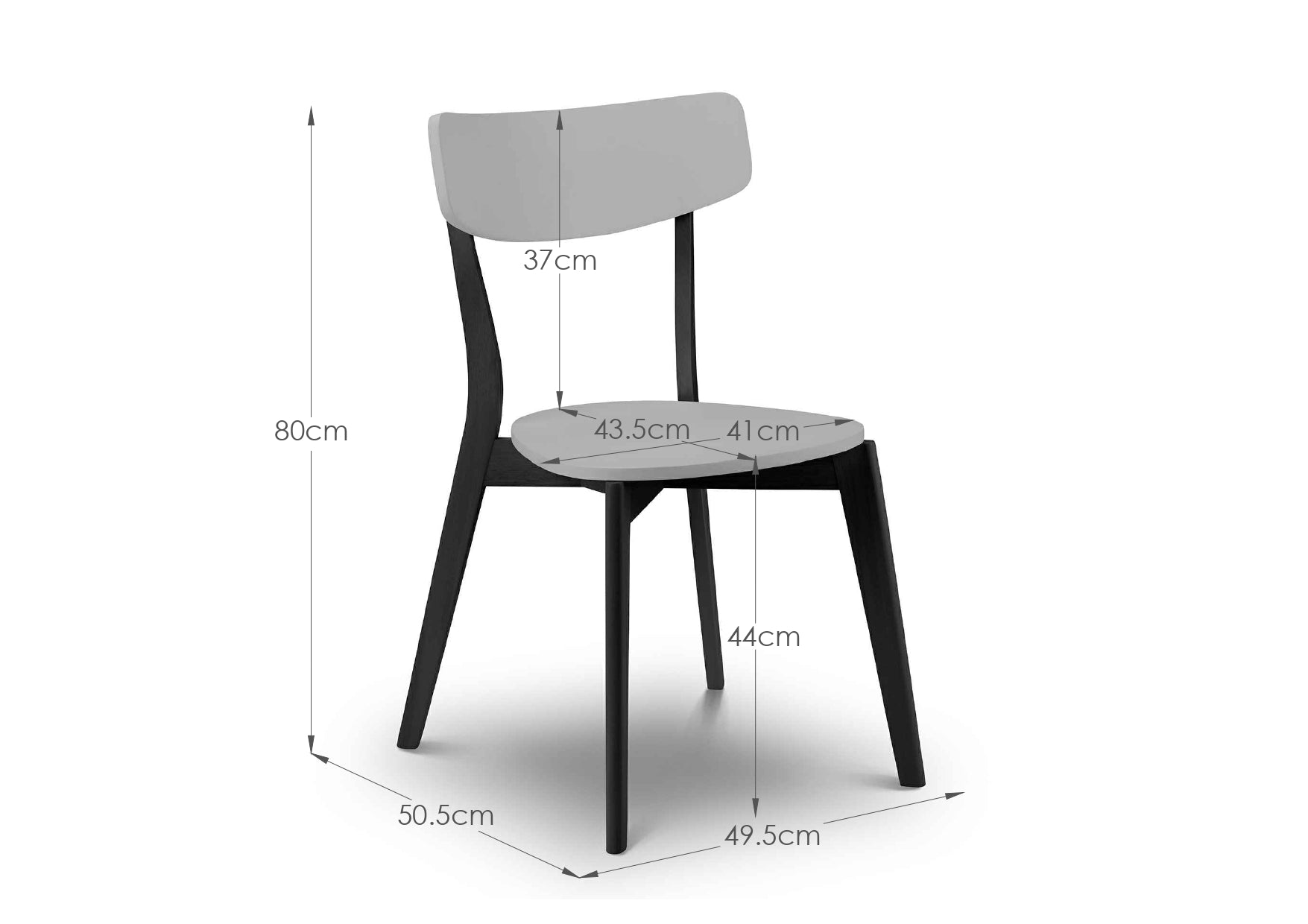 Casa Dining Chairs Grey/Black (Set of 2)