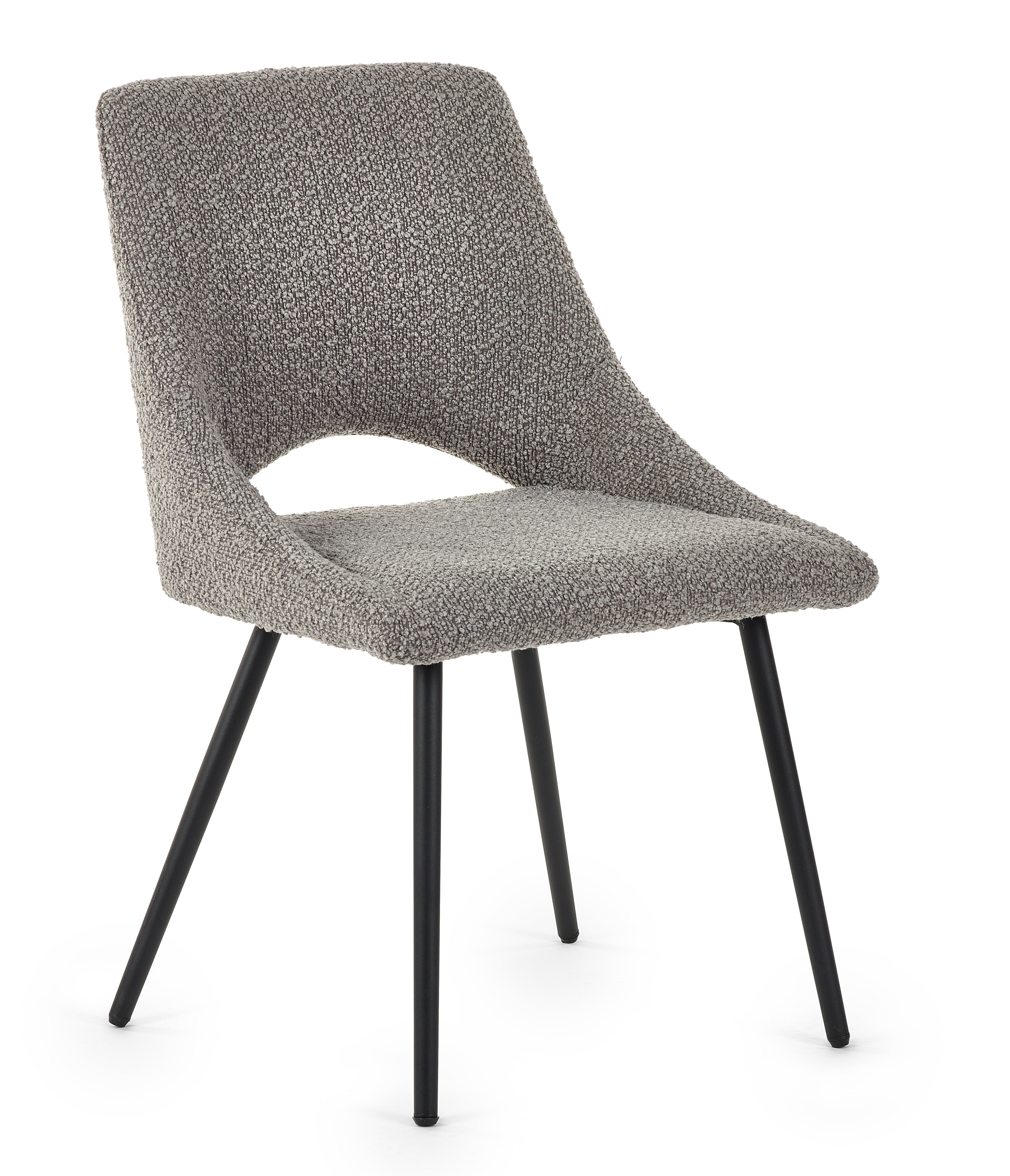 Iris Boucle Dining Chairs - Grey (Set Of 2)