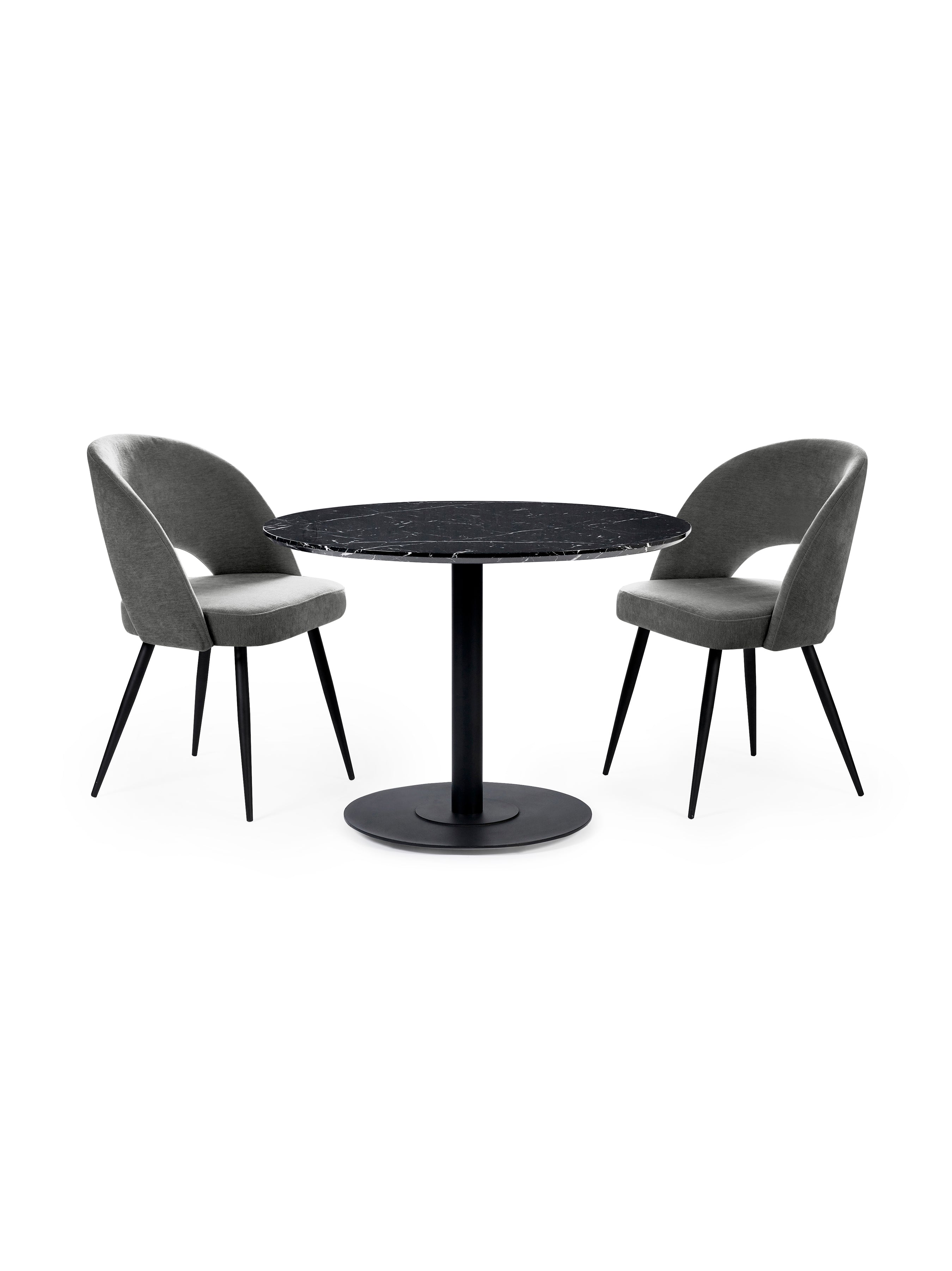 Luca 80cm Round Dining Table Black