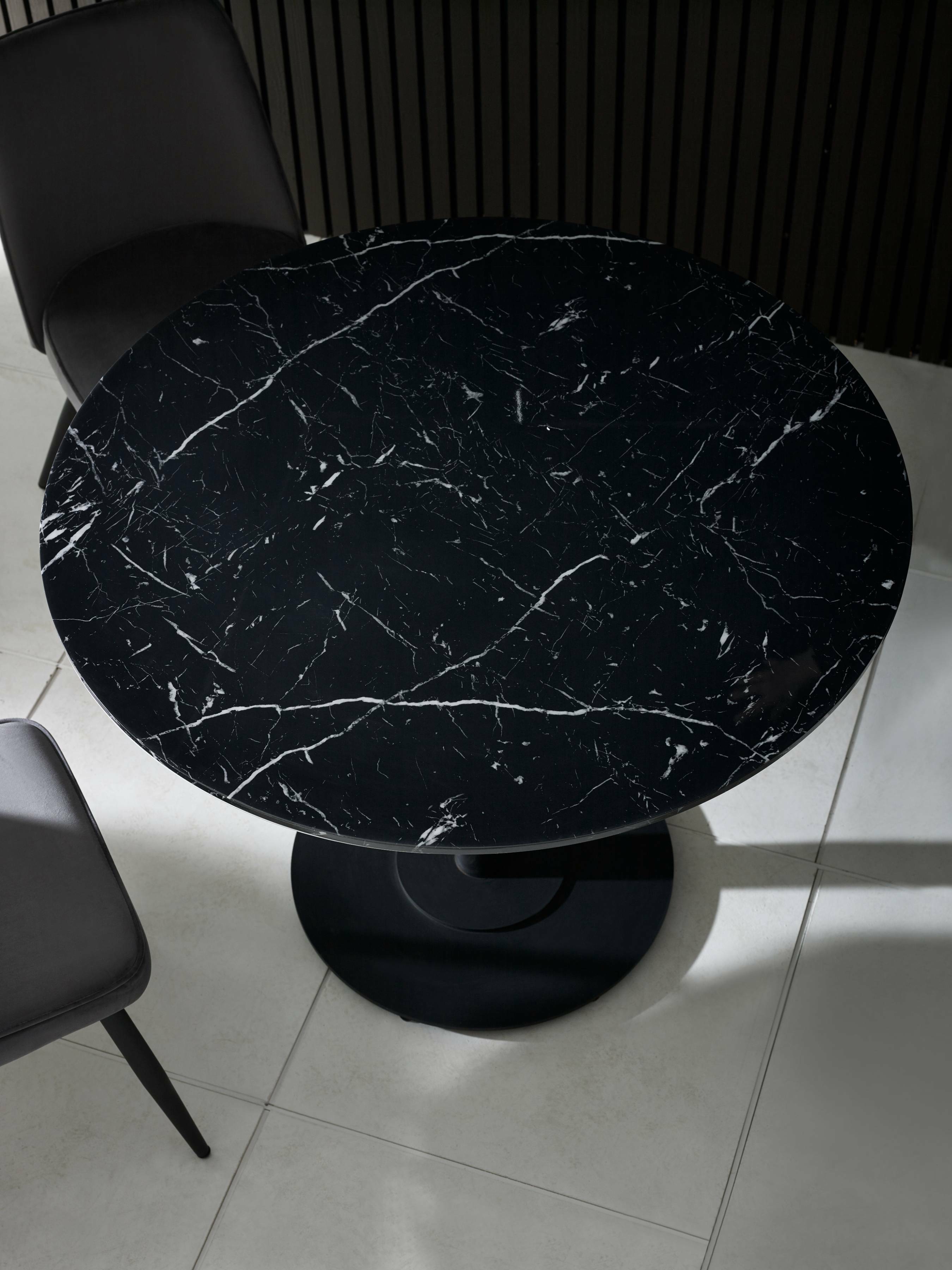 Luca 80cm Round Dining Table Black