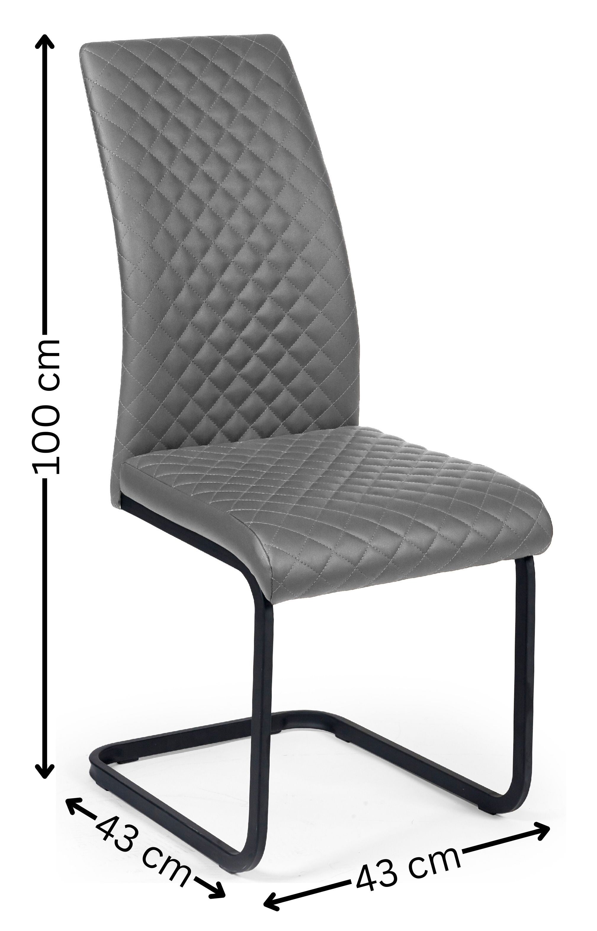 Xavier Grey Upholstered Cantilever Dining Chairs (Set of 4)