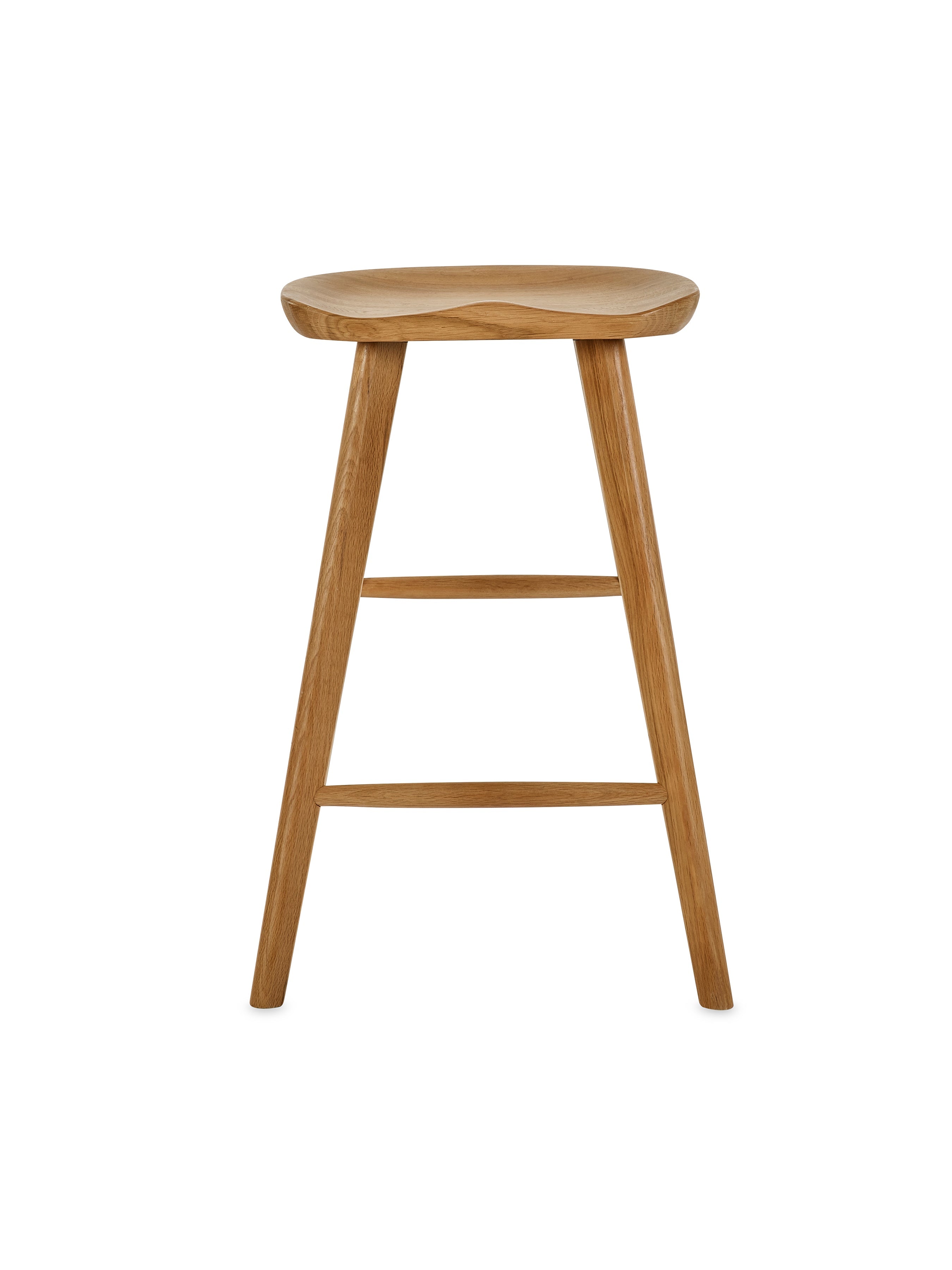 Mulu Natural Solid Oak Bar Stool