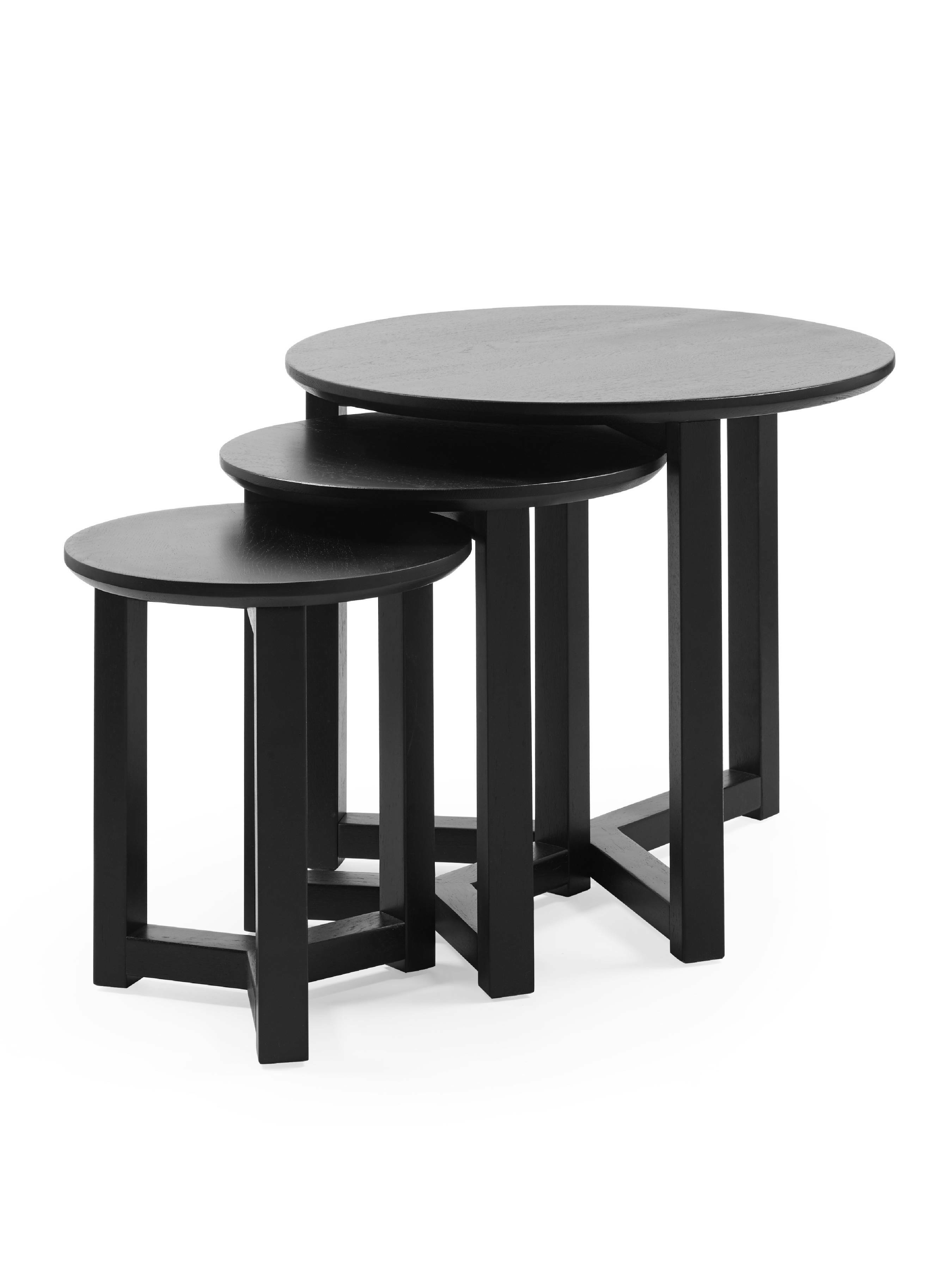 Nidri Black Nest Of 3 Tables