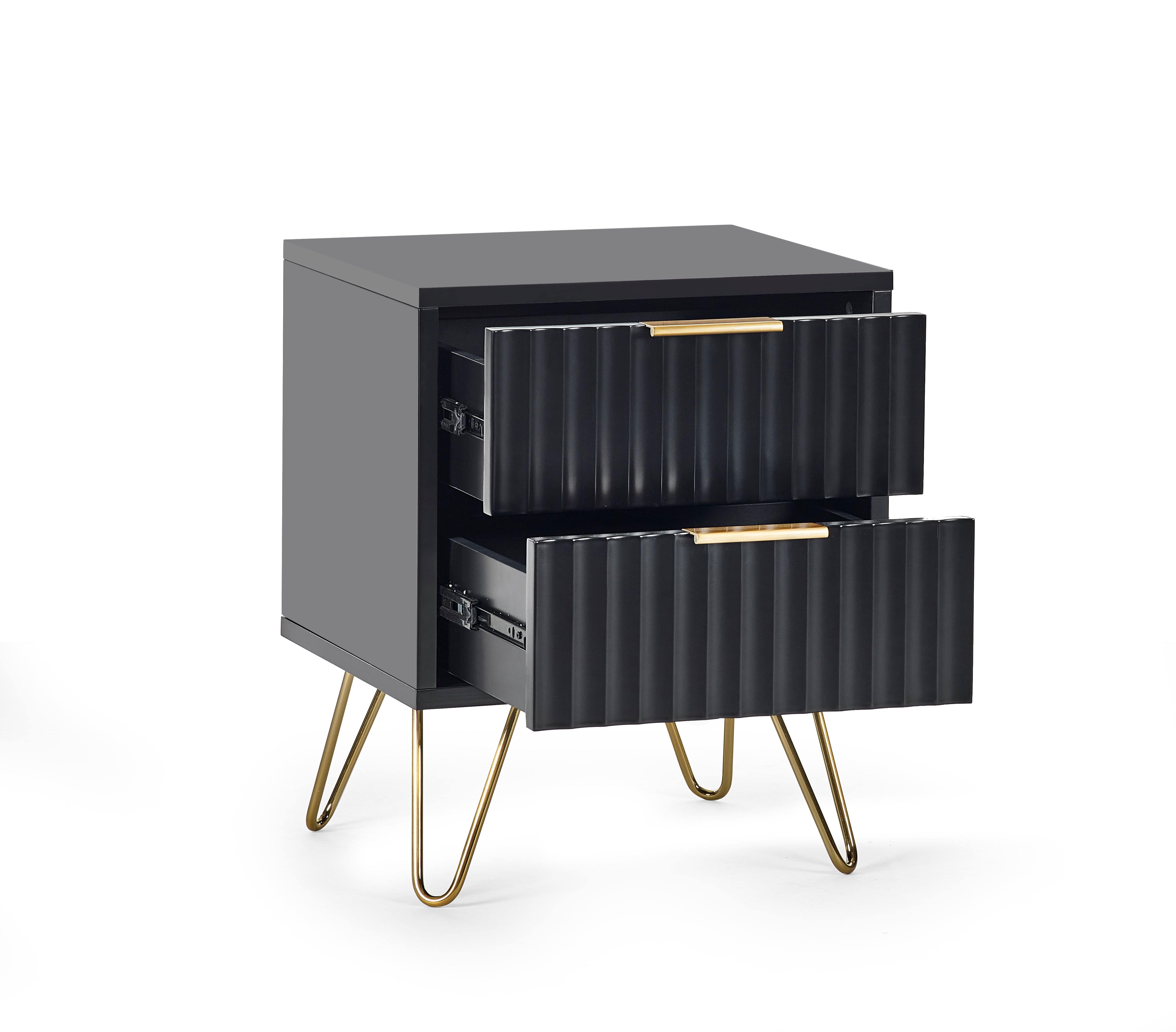 Julian Bowen Lamp Table Murano Lamp Table - Matt Black Bed Kings