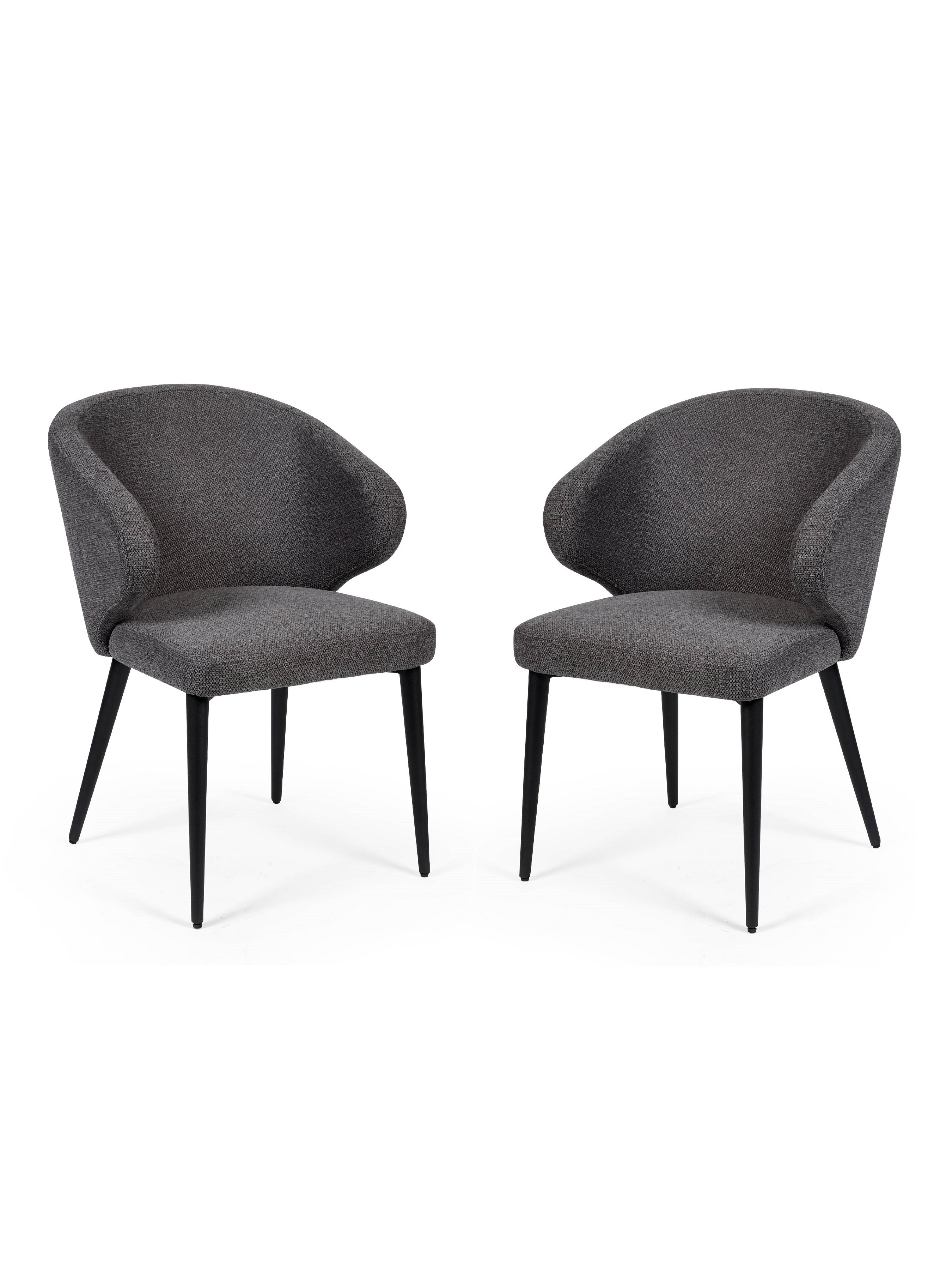 Marcus Mid Grey Fabric Dining Chairs (Set of 2)