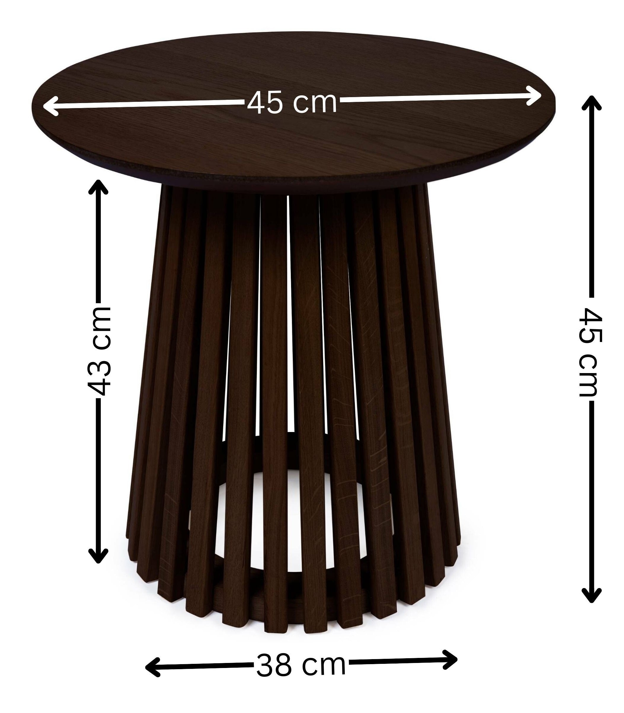 Ollie Dark Oak 45cm Round Lamp Table