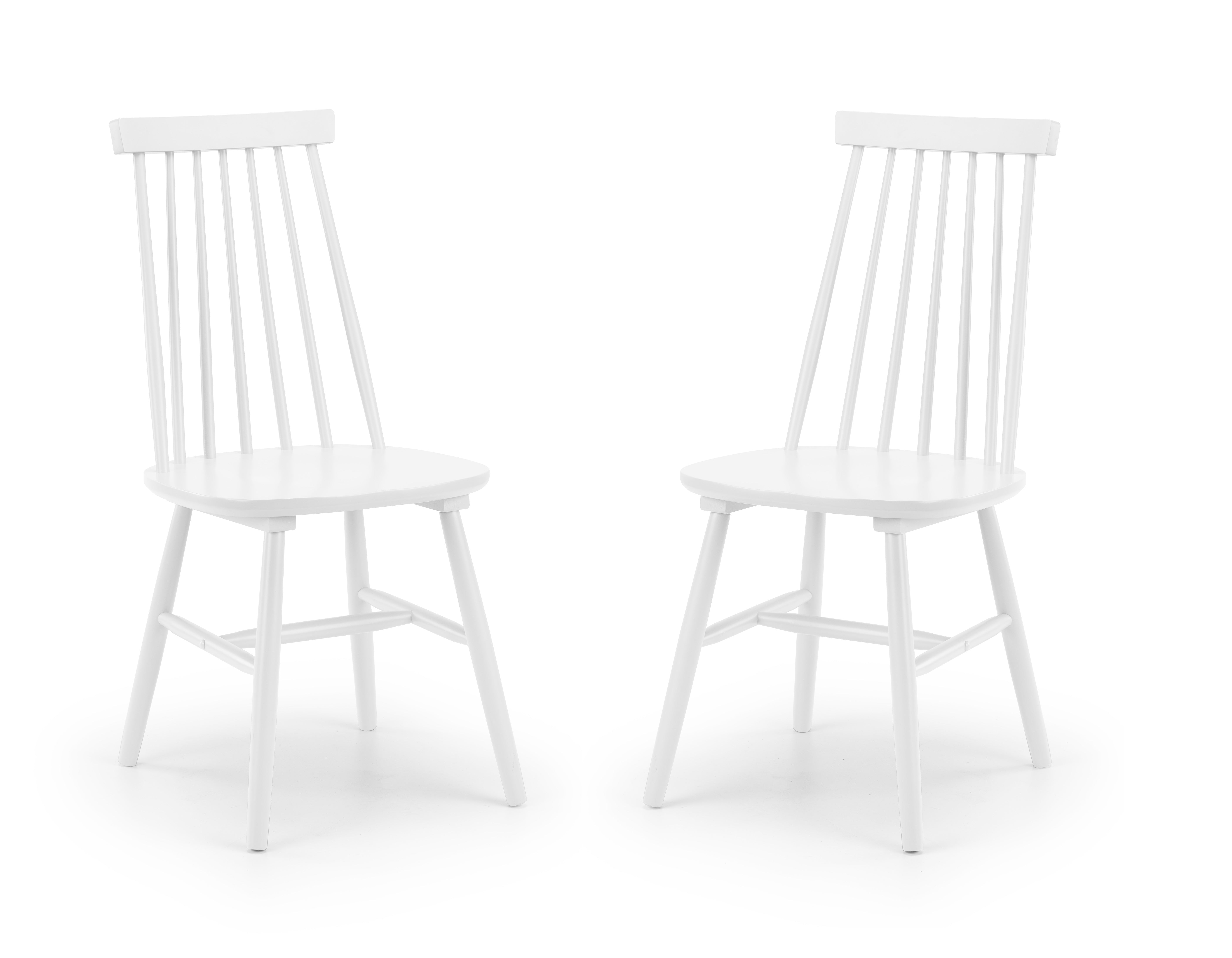Alassio Spindle Back Dining Chairs - White (Set Of 2)