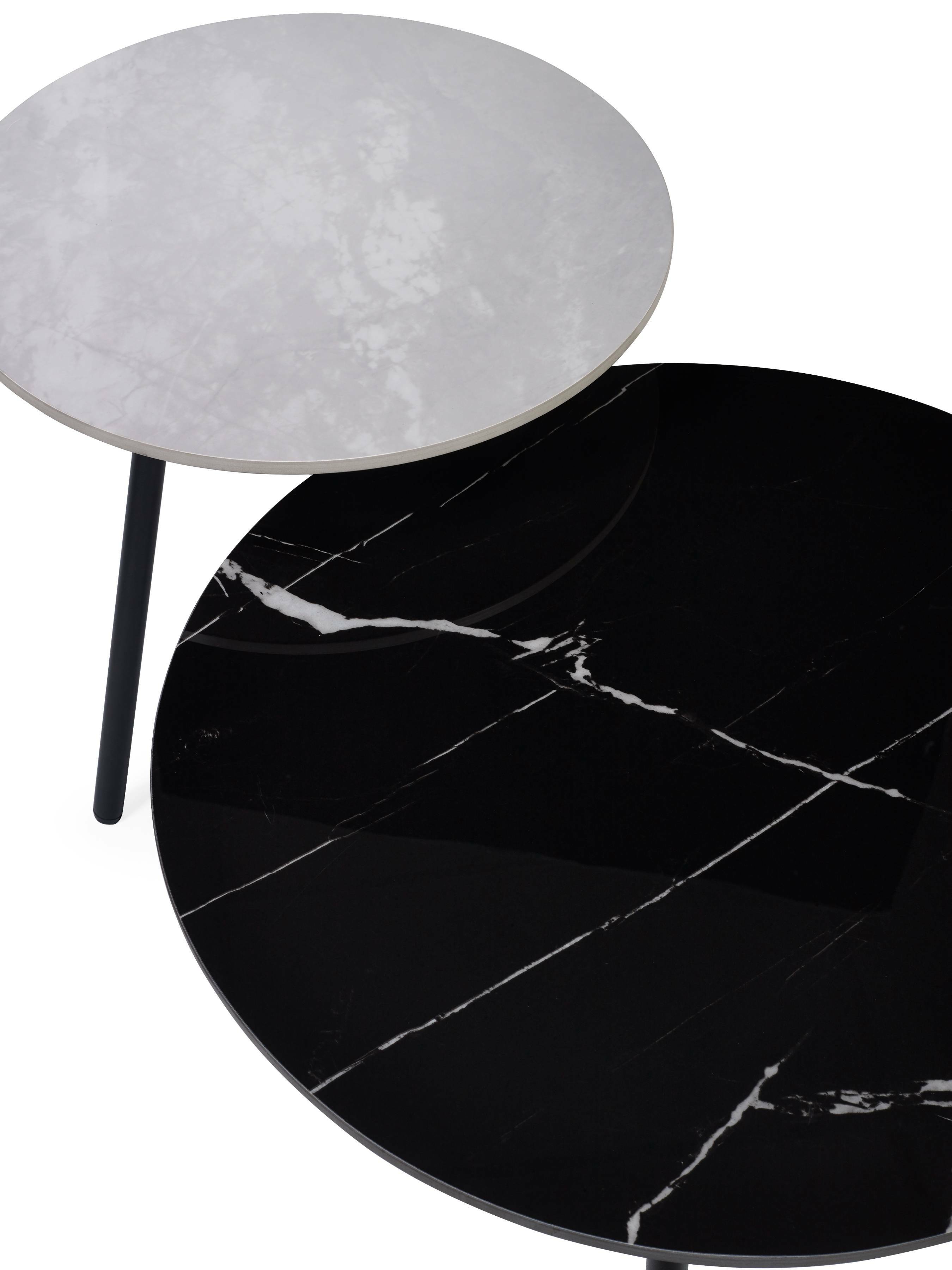 Casper Set of Side Tables Grey and Black