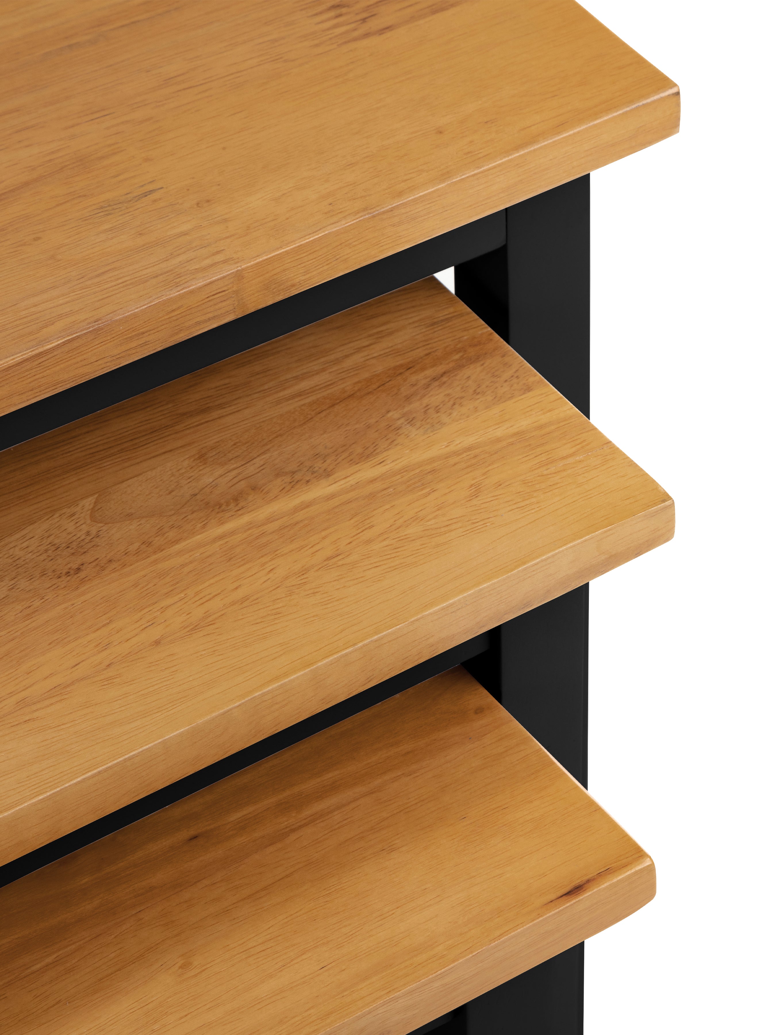 Cleo 2 Tone Black and Oak Nest of Tables