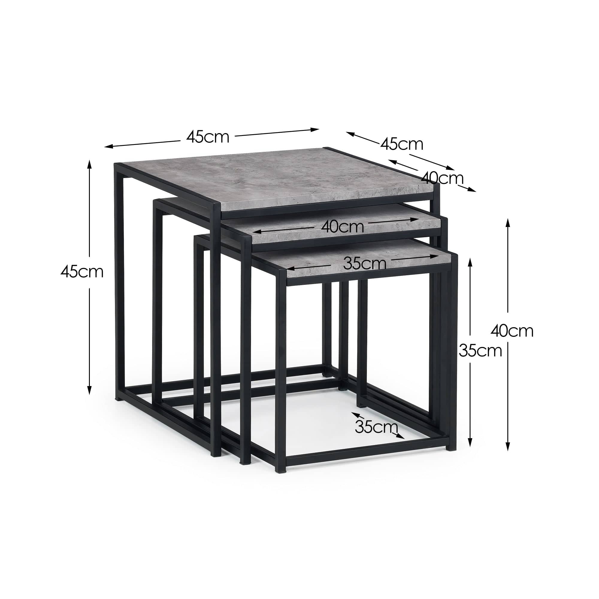 Julian Bowen Nest Of Tables Staten Concrete Nest Of 3 Tables Bed Kings