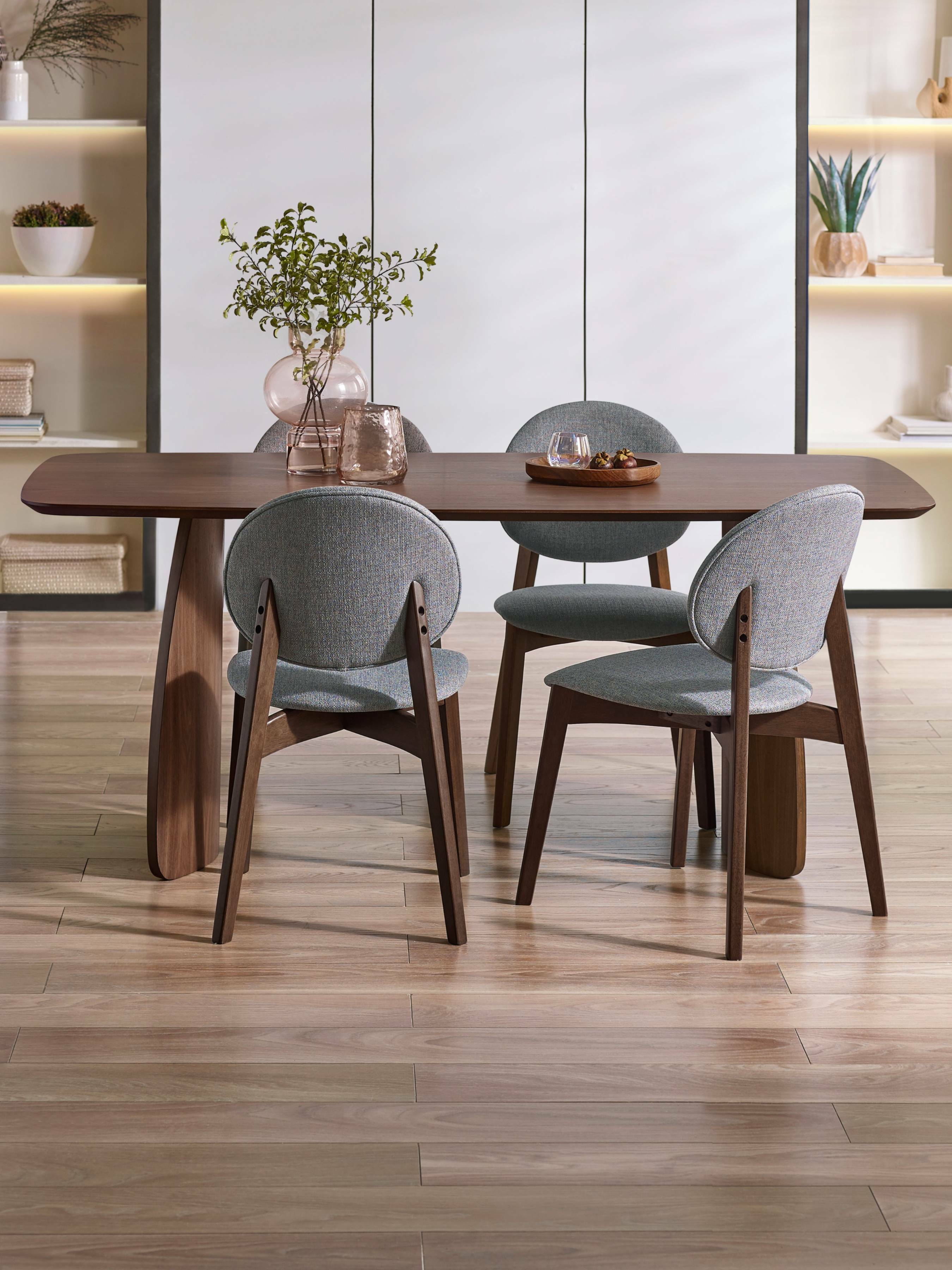 Artemis Walnut and Grey Dining Chairs (Set of 2)
