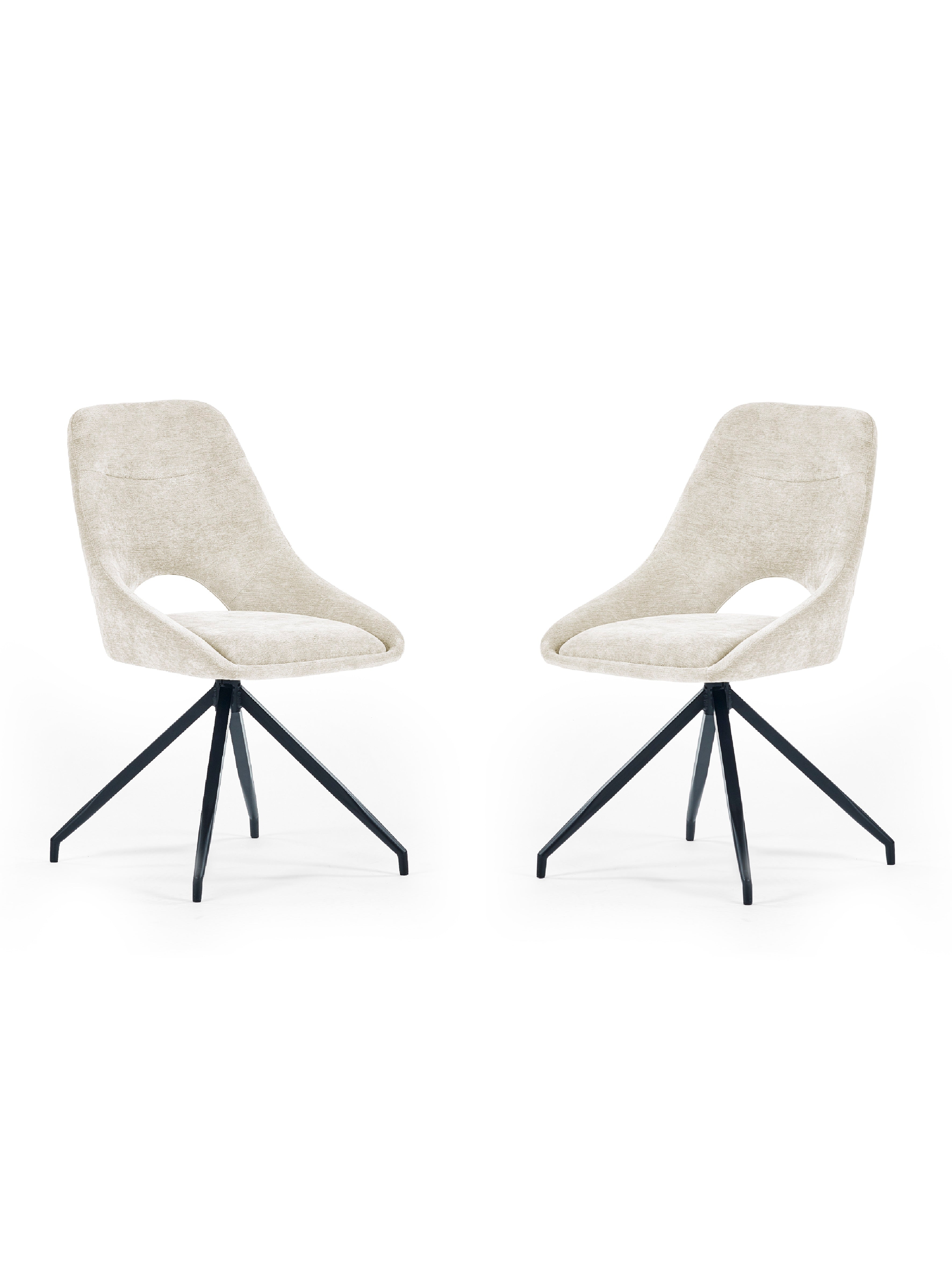 Jonah Cream Chenille Upholstered Dining Chairs (Set of 2)
