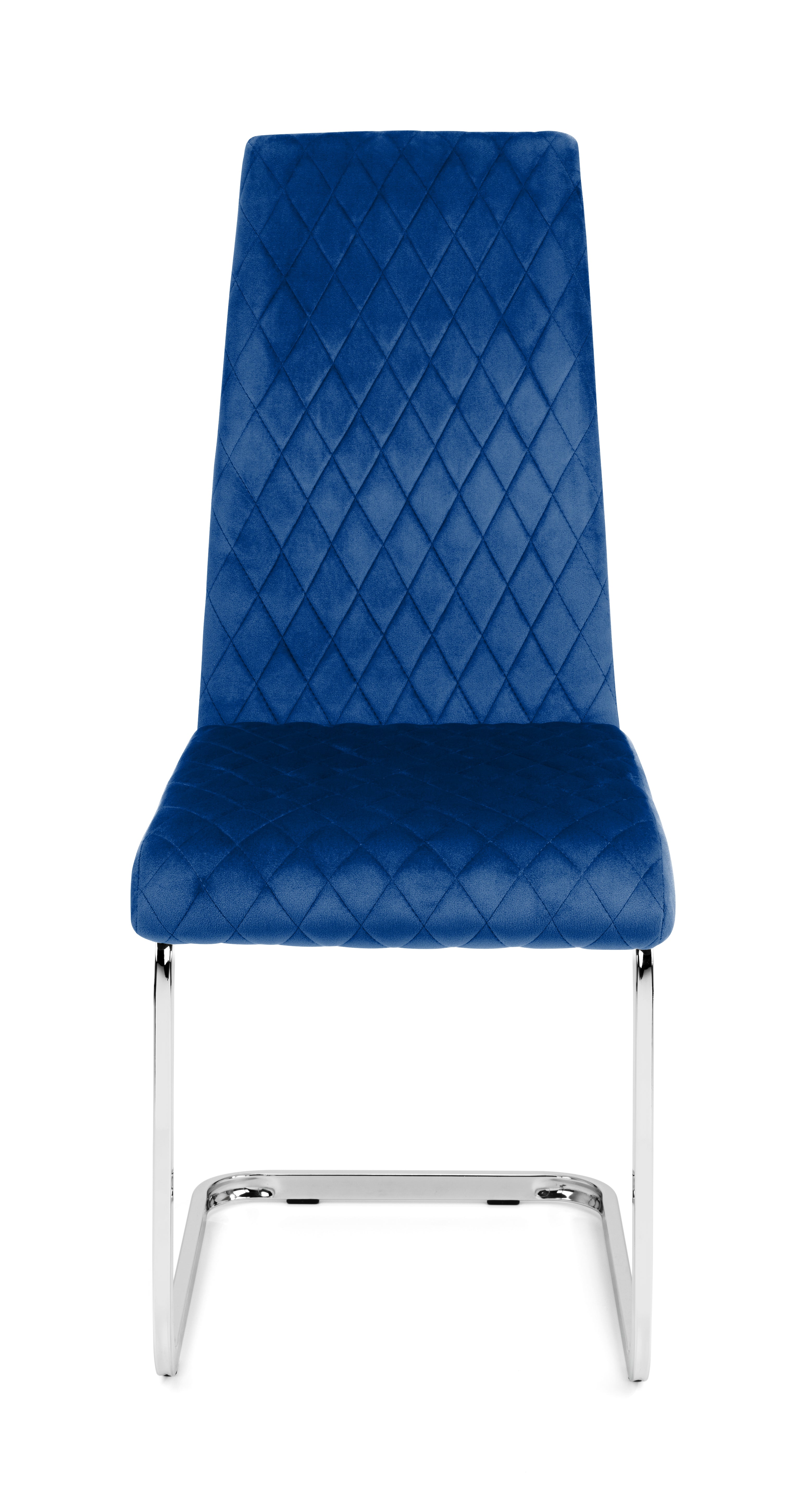 Calabria Velvet Cantilever Chairs - Blue (Set Of 4)