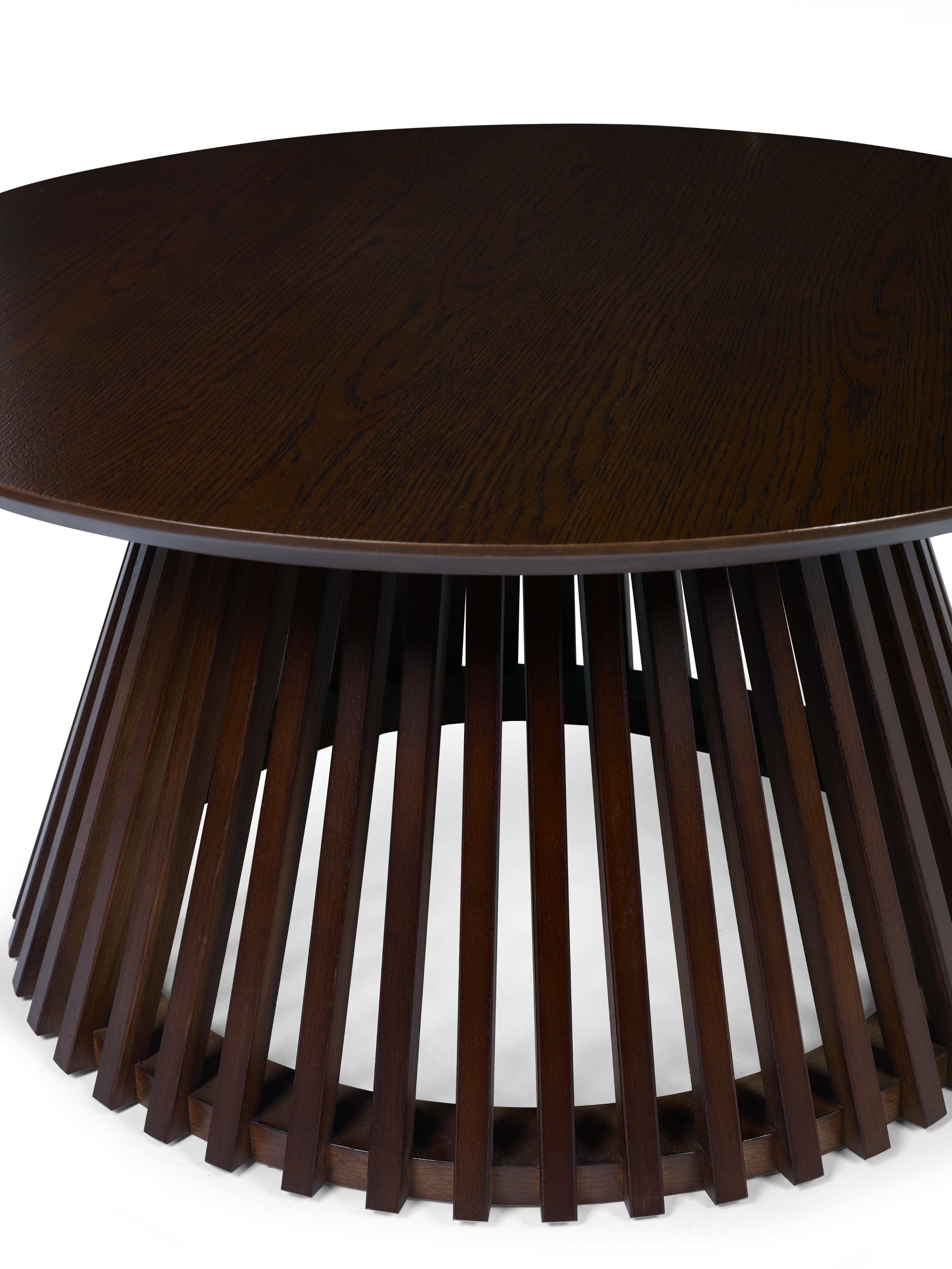 Ollie Dark Oak 80cm Round Coffee Table