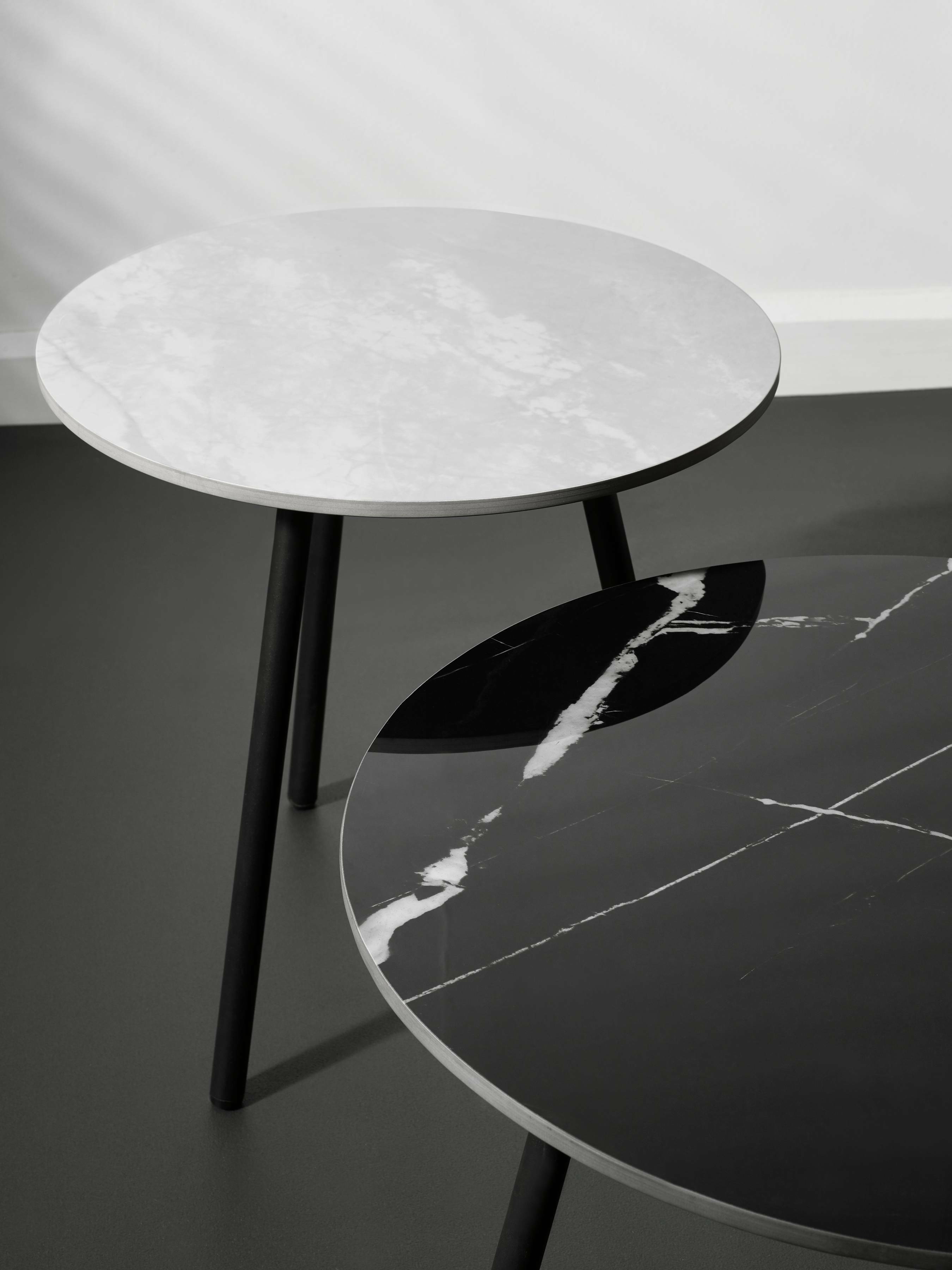 Casper Set of Side Tables Grey and Black