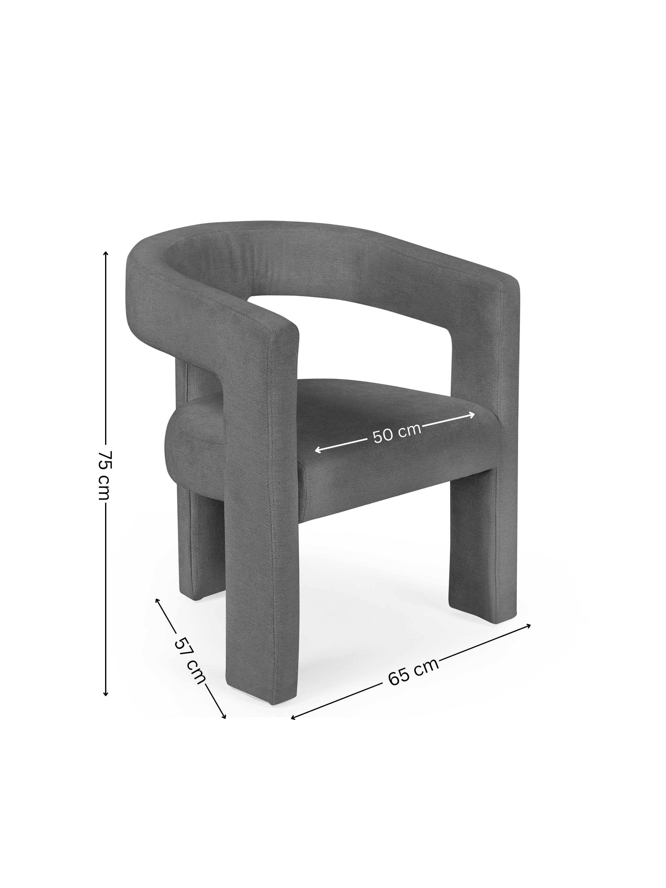 Elara Grey Chenille Upholstered Chair