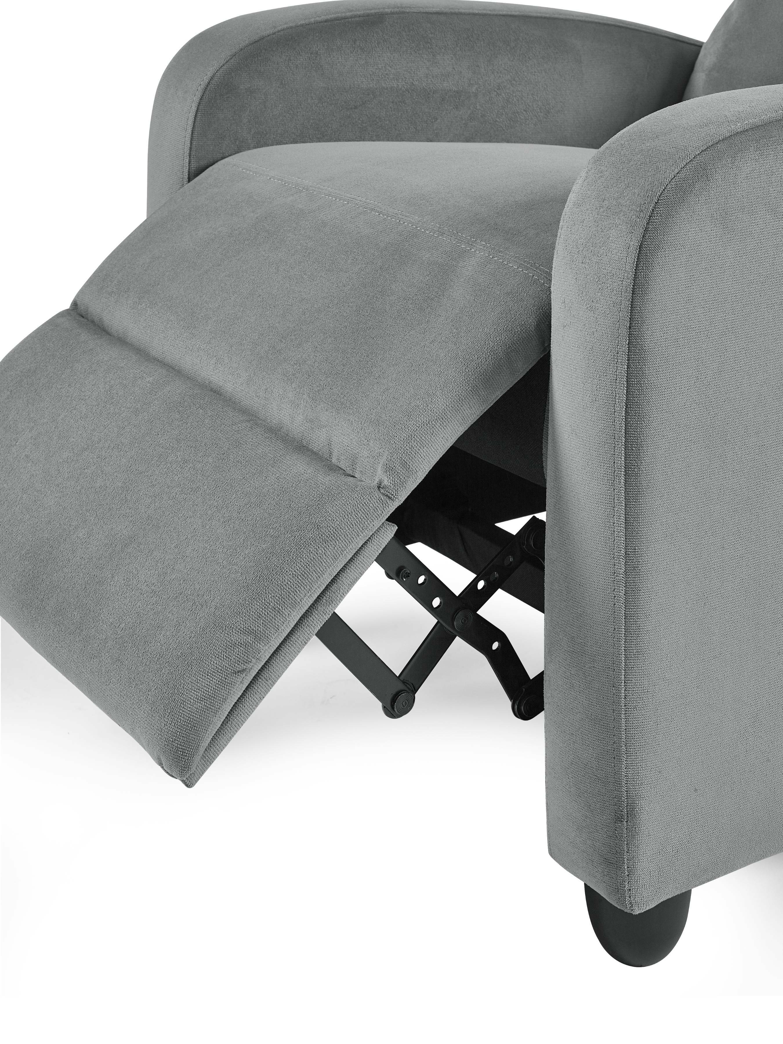 Vivo Grey Chenille Reclining Arm Chair