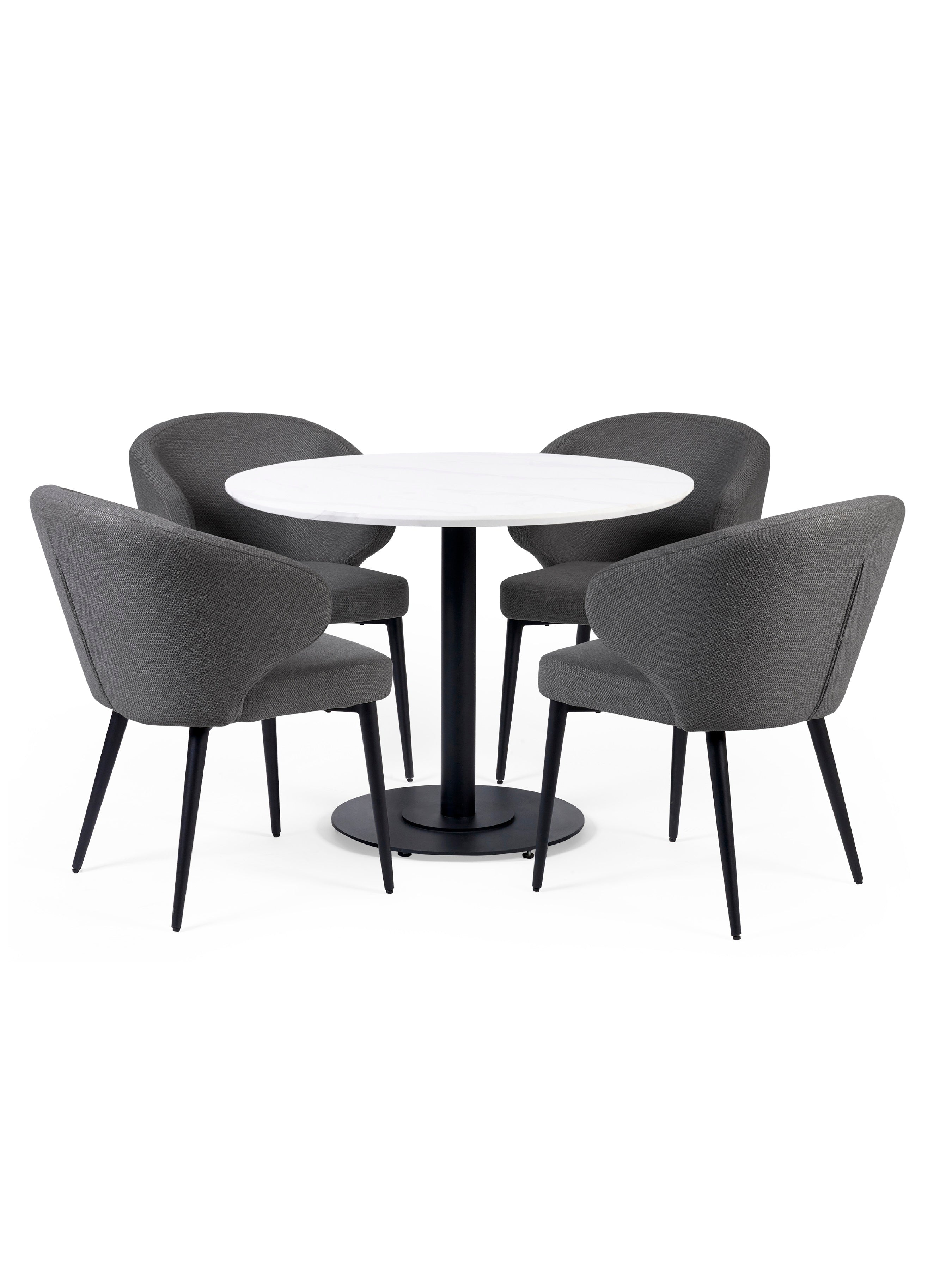 Marcus Mid Grey Fabric Dining Chairs (Set of 2)