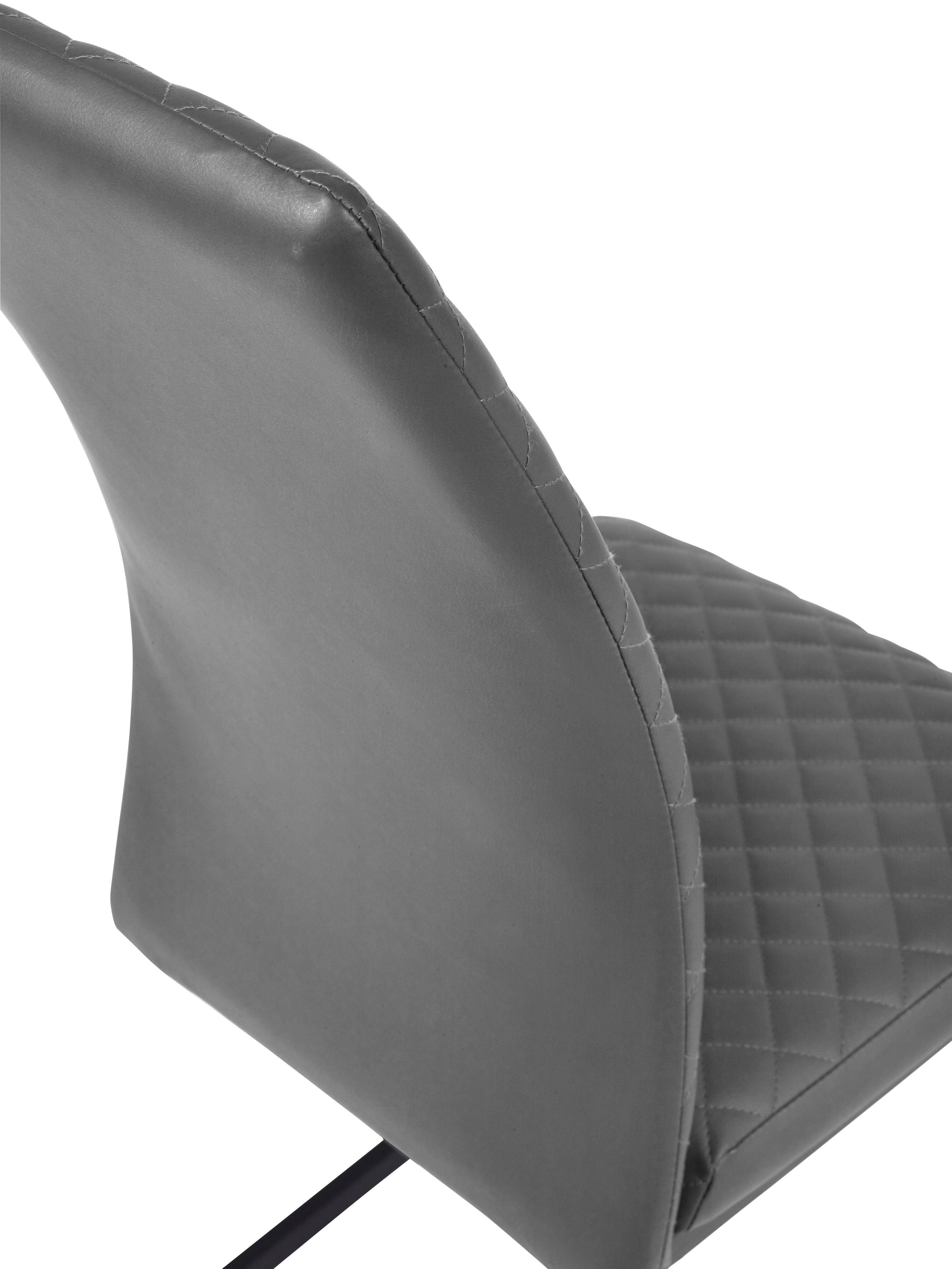 Xavier Grey Upholstered Cantilever Dining Chairs (Set of 4)