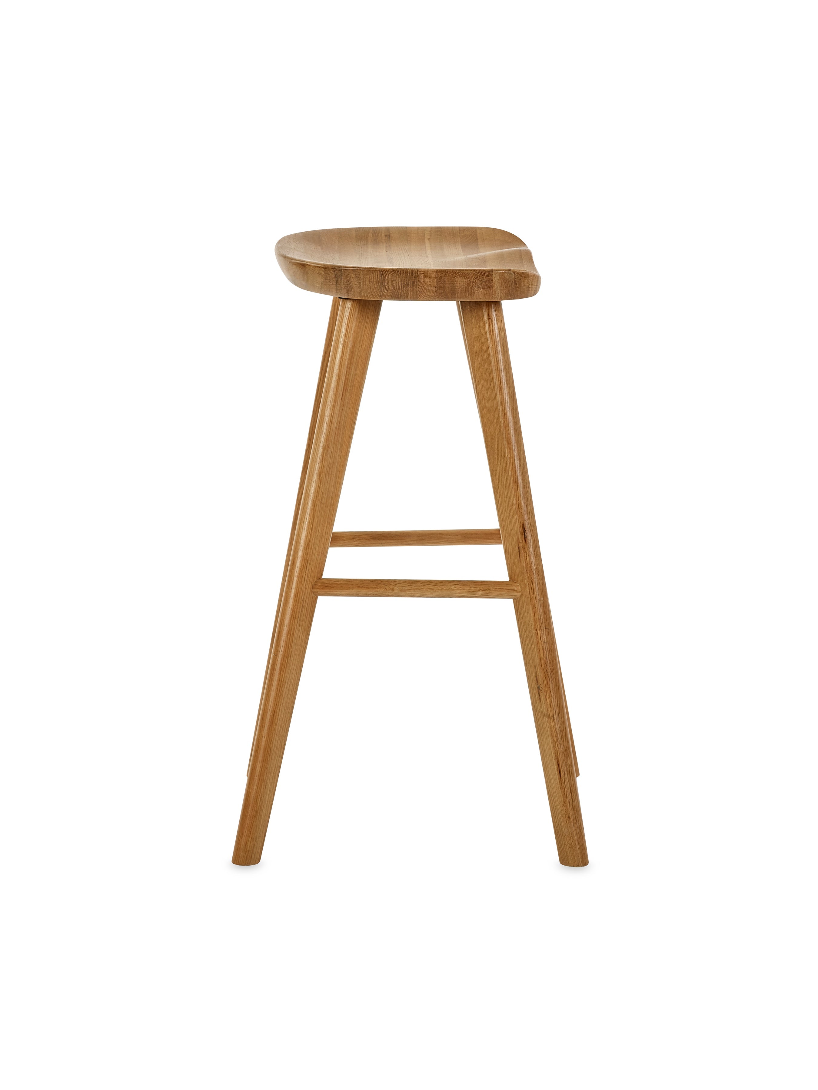 Mulu Natural Solid Oak Bar Stool