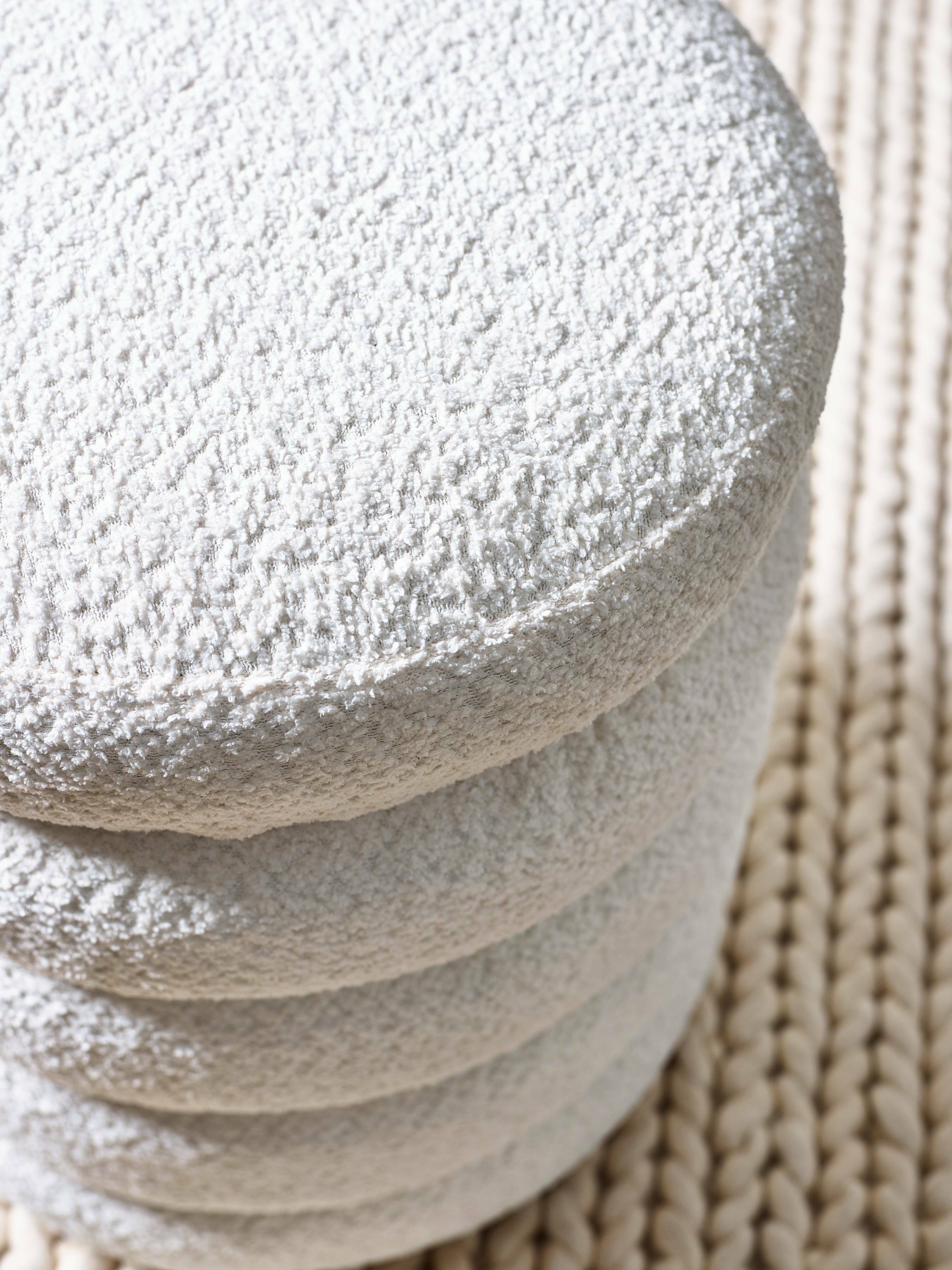 Hailey Ivory Boucle Upholstered 40cm Storage Stool